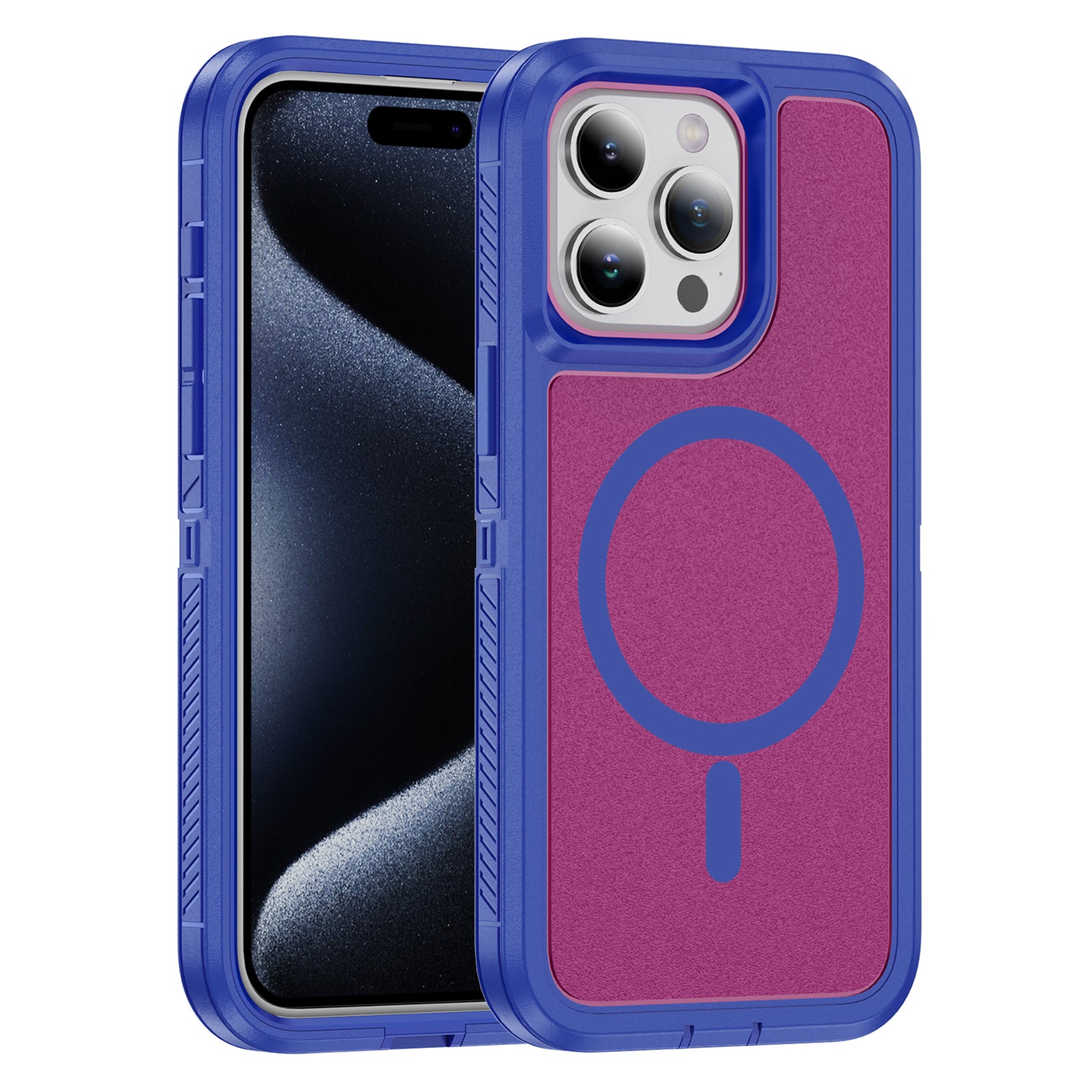 For iPhone 15 Pro Max Case Matte TPU+PC Back Phone Cover Compatible with MagSafe