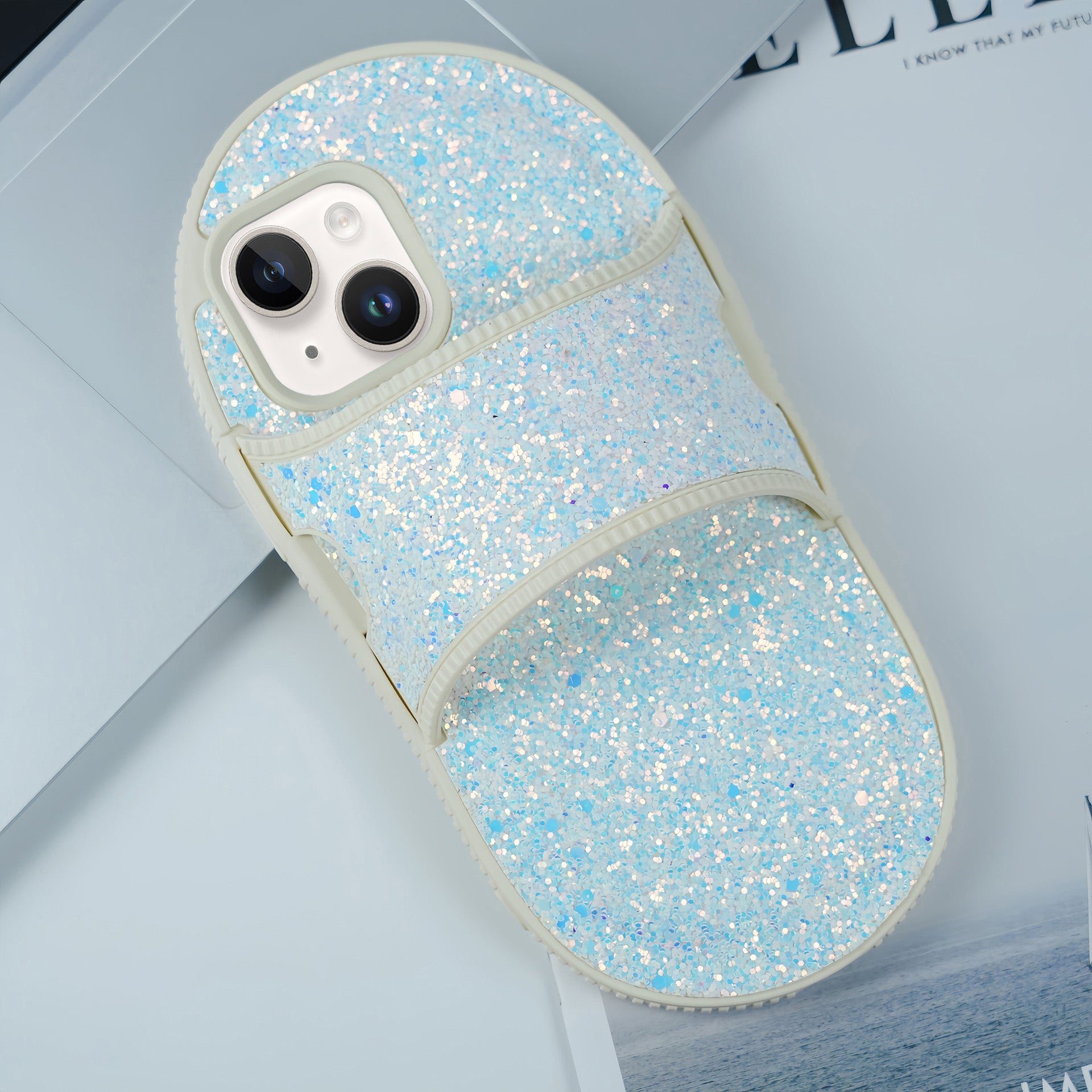 For iPhone 13 Slipper Style Phone Case Kickstand TPU Phone Cover