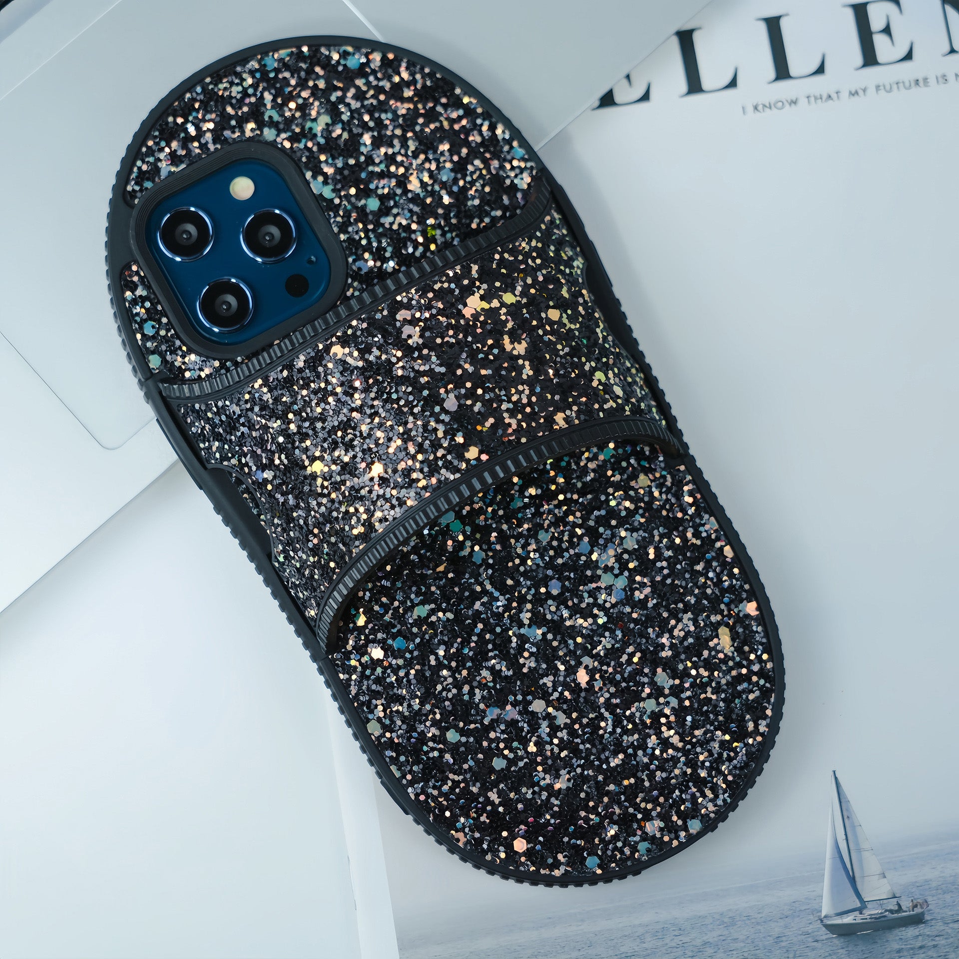 For iPhone 13 Pro Case Creative Slipper Design TPU Phone Cover with Kickstand