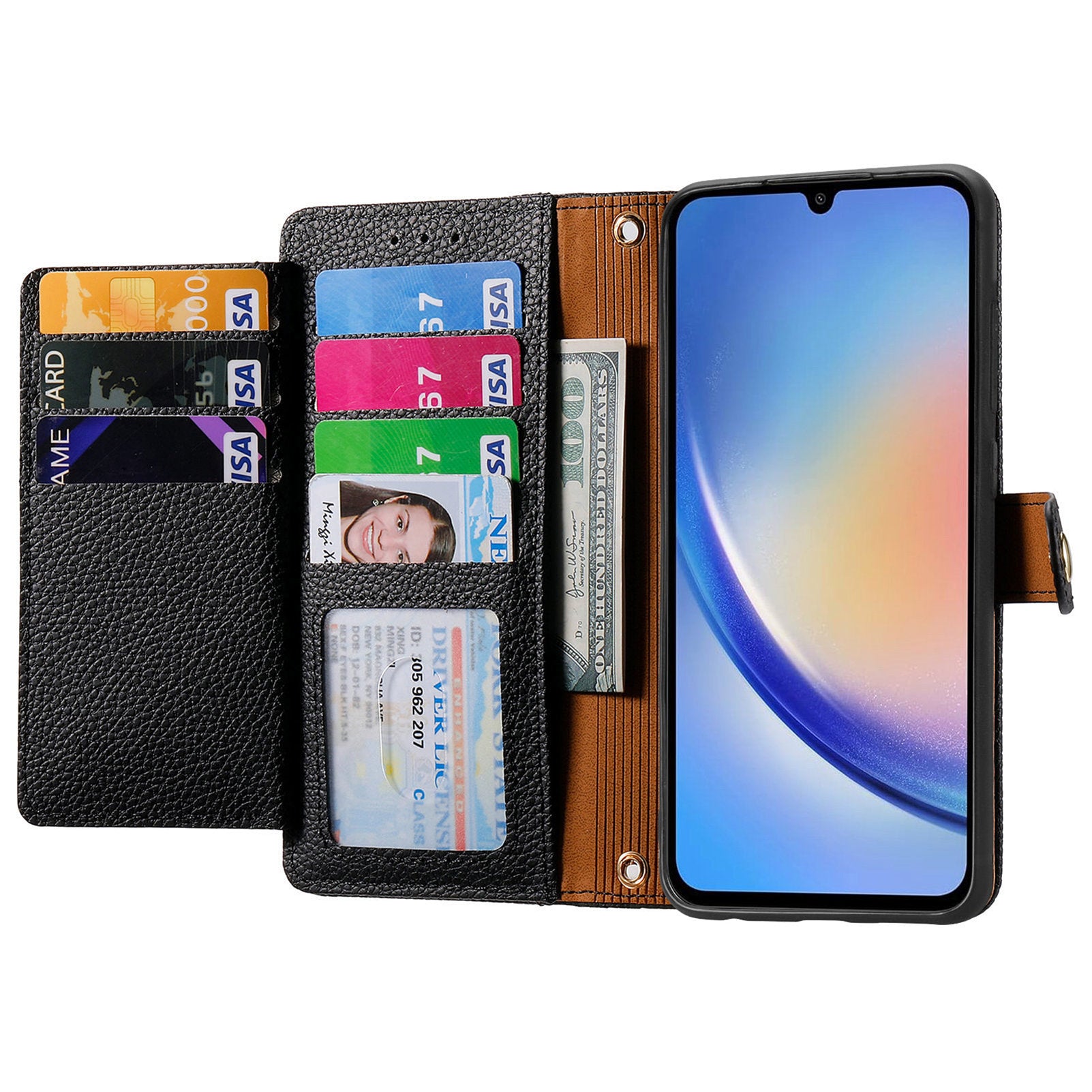 For Samsung Galaxy A35 5G Wallet Case Heart Shape Imprinted Leather Phone Cover