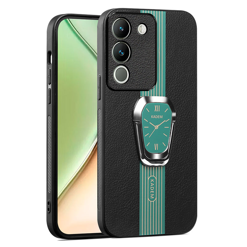 KADEM For vivo V30 Lite 5G Protector Cover with Kickstand PU+TPU+Acrylic Cell Phone Case