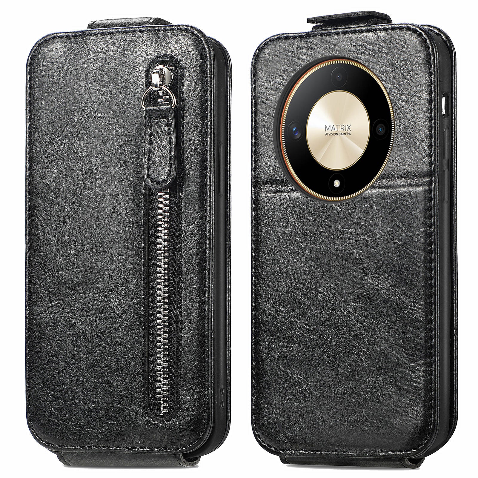 For Honor X9b 5G / Magic6 Lite 5G Magnetic Phone Case PU Leather Zipper Pocket Cover