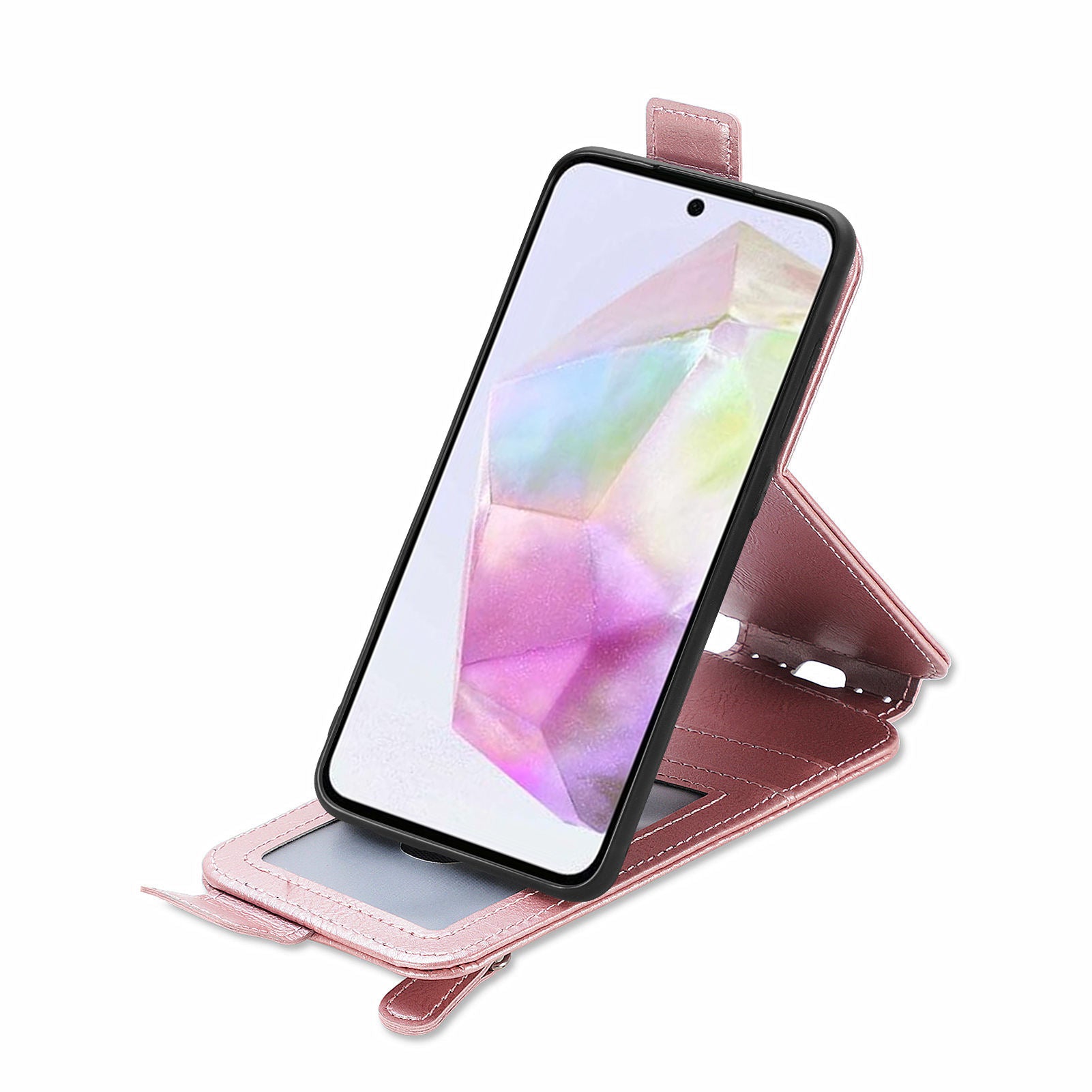 For Samsung Galaxy A35 5G Case Bump Proof Card Slots Vertical Flip Phone Cover