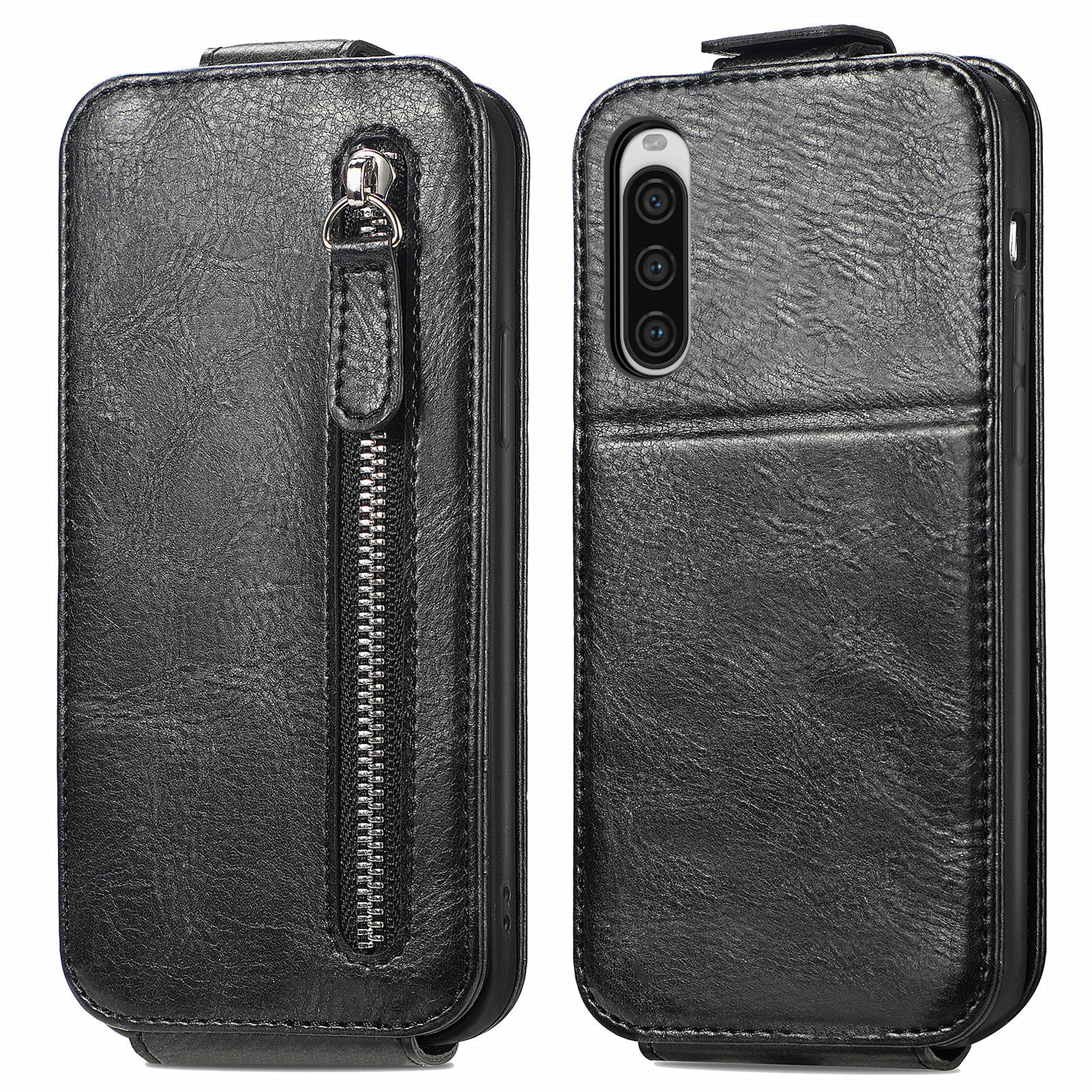 For Sony Xperia 10 V Phone Case Vertical Flip Drop Resistant PU Leather Cover