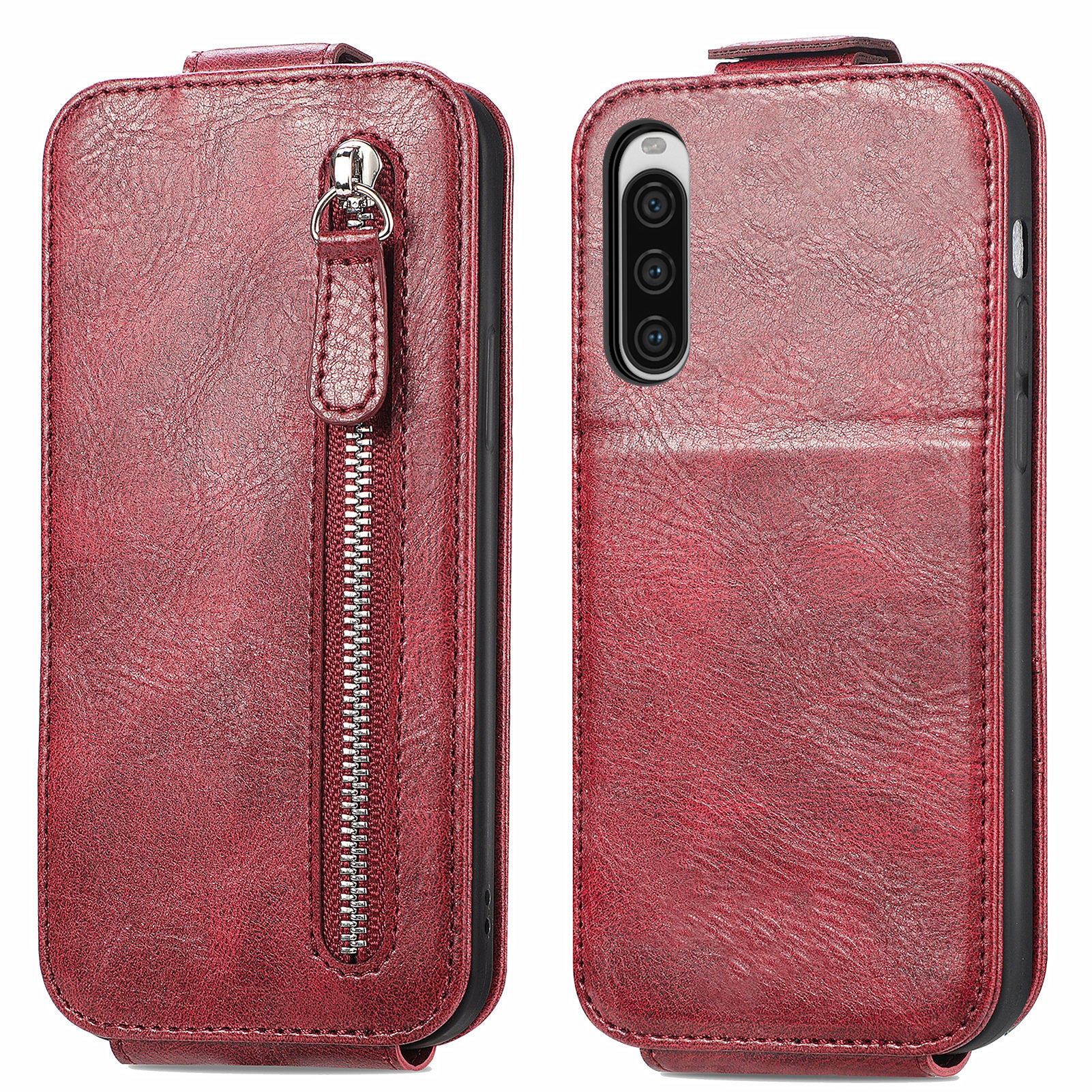 For Sony Xperia 10 V Phone Case Vertical Flip Drop Resistant PU Leather Cover