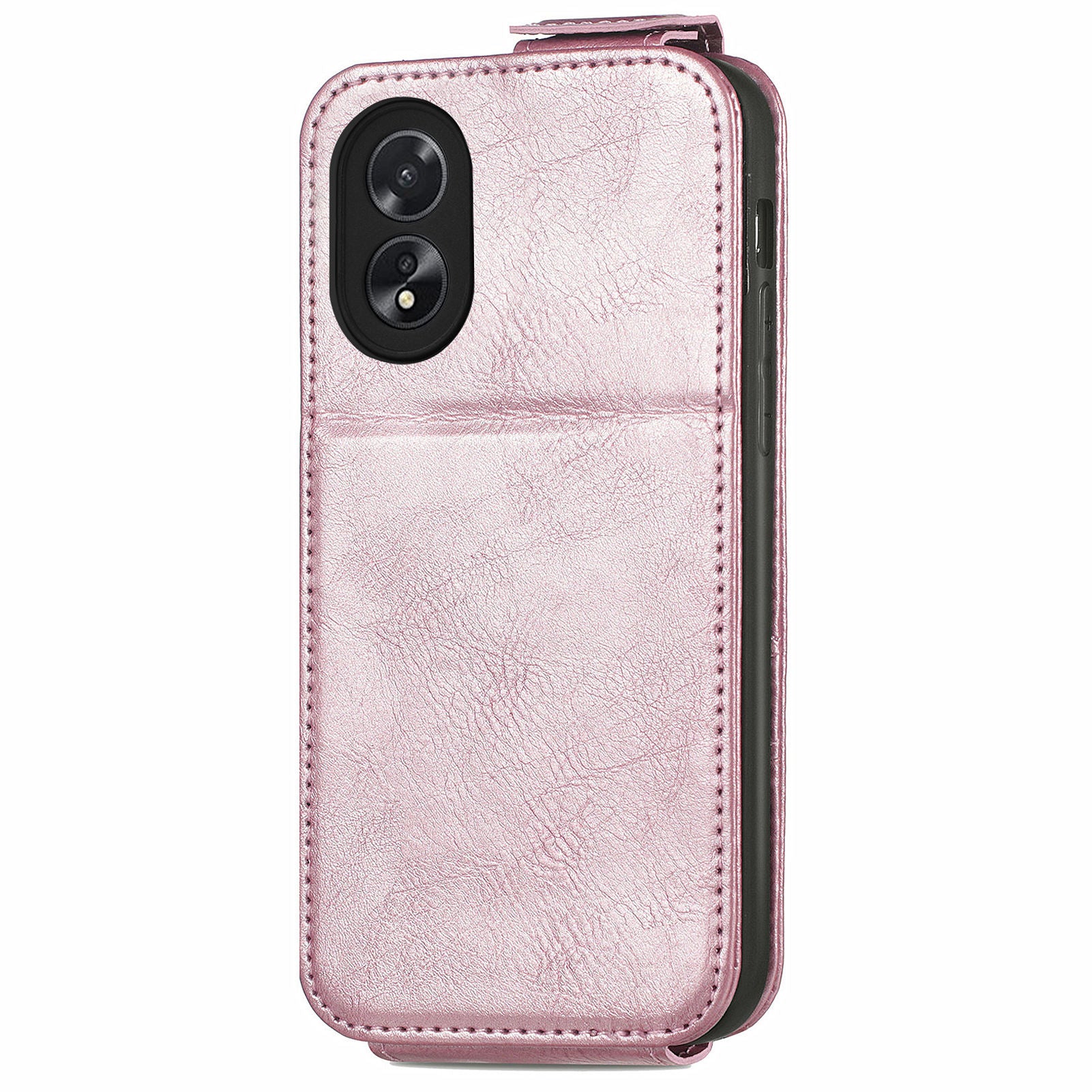 For Oppo A38 4G / A18 4G Phone Cover PU Leather Card Holder Vertical Flip Case