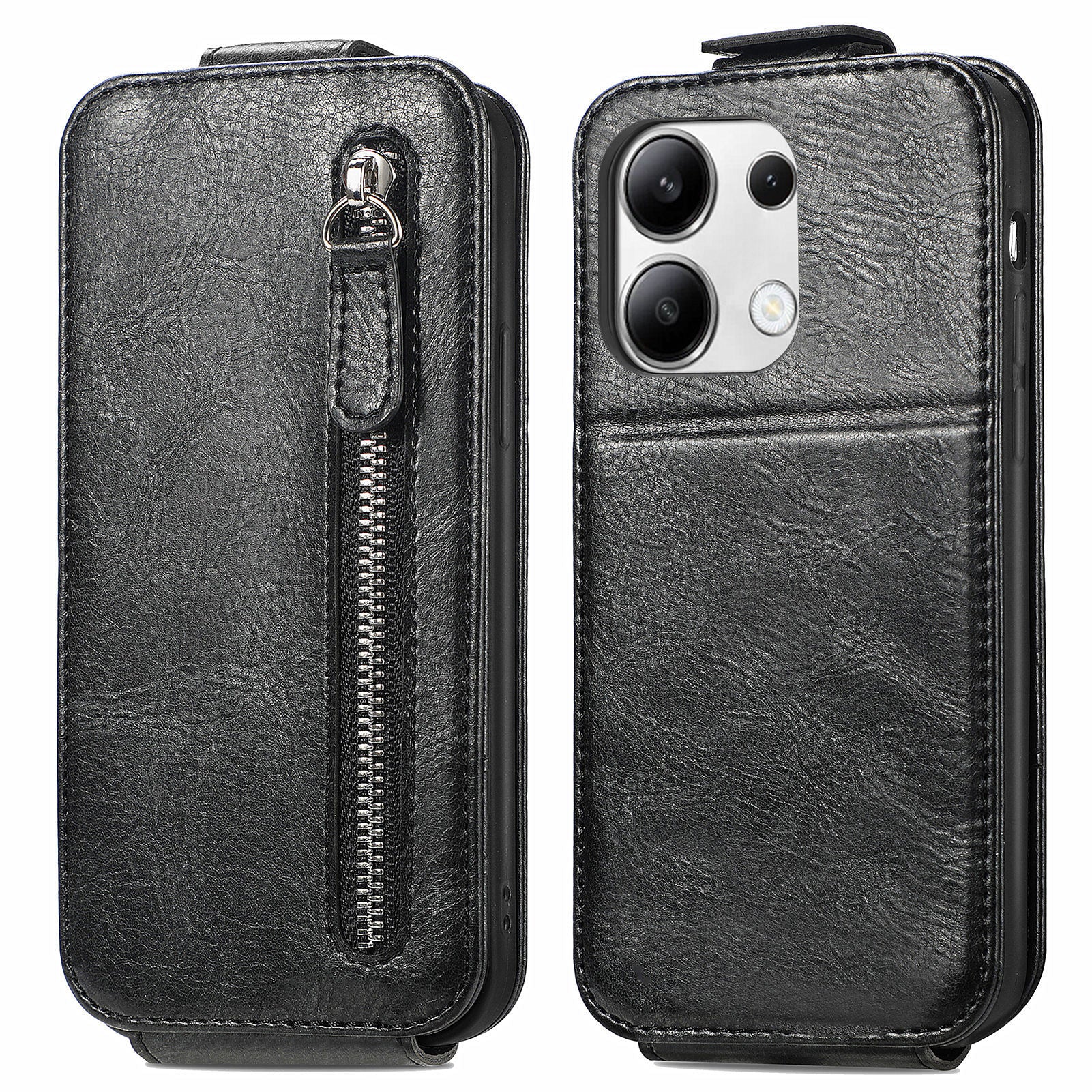 For Xiaomi Redmi Note 13 4G Case PU Leather Vertical Flip Down Wallet Phone Cover