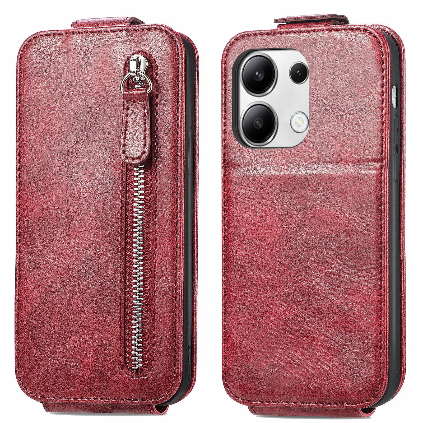 For Xiaomi Redmi Note 13 4G Case PU Leather Vertical Flip Down Wallet Phone Cover