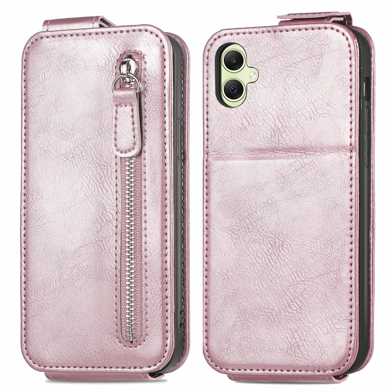 For Samsung Galaxy A05 4G Cover Vertical Flip Stand Mobile Phone Case with Zipper Wallet
