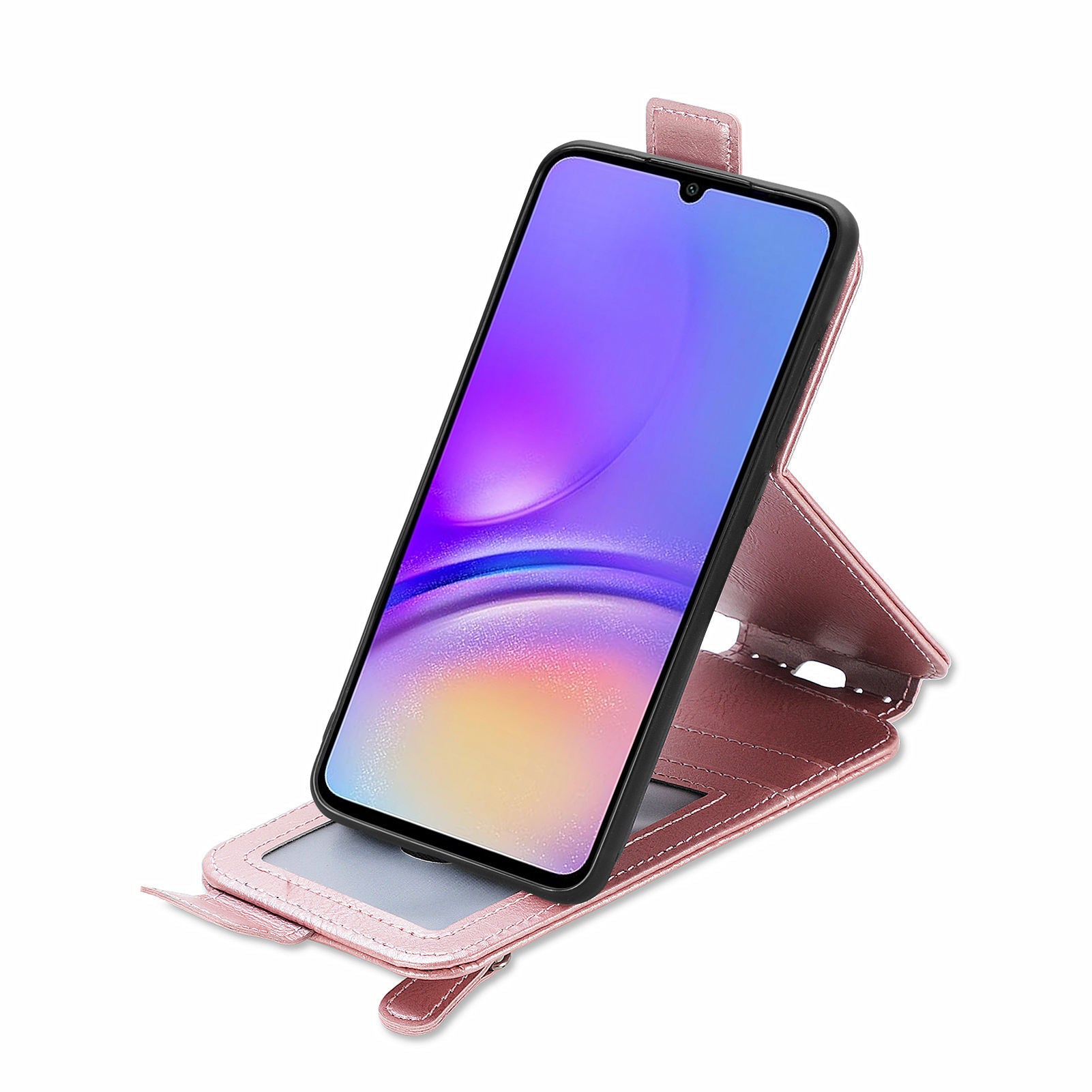 For Samsung Galaxy A05 4G Cover Vertical Flip Stand Mobile Phone Case with Zipper Wallet