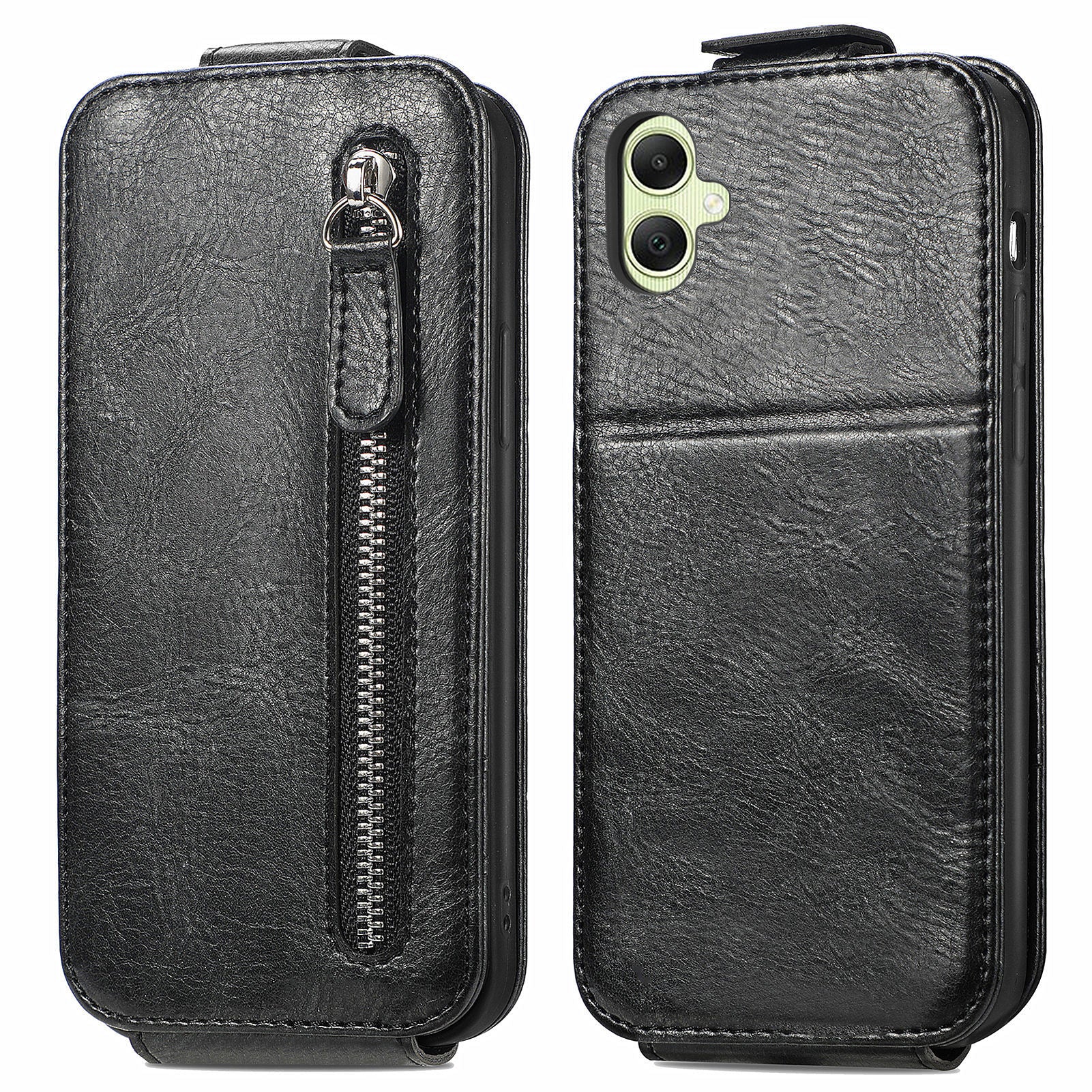 For Samsung Galaxy A05 4G Cover Vertical Flip Stand Mobile Phone Case with Zipper Wallet