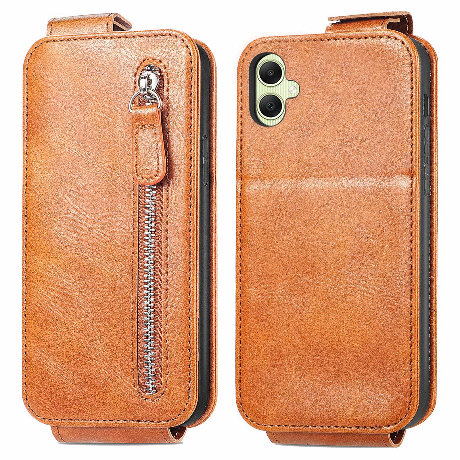 For Samsung Galaxy A05 4G Cover Vertical Flip Stand Mobile Phone Case with Zipper Wallet