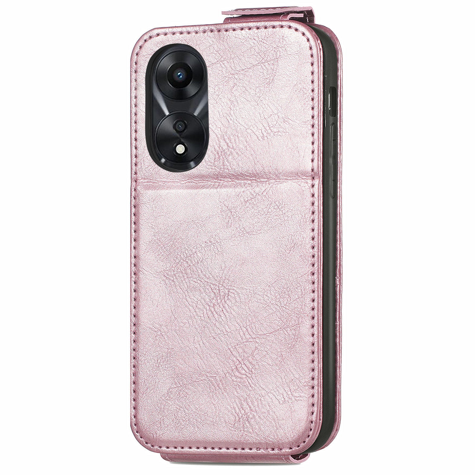 For Oppo A58 4G Case PU Leather Zipper Wallet Solid Color Design Phone Protector