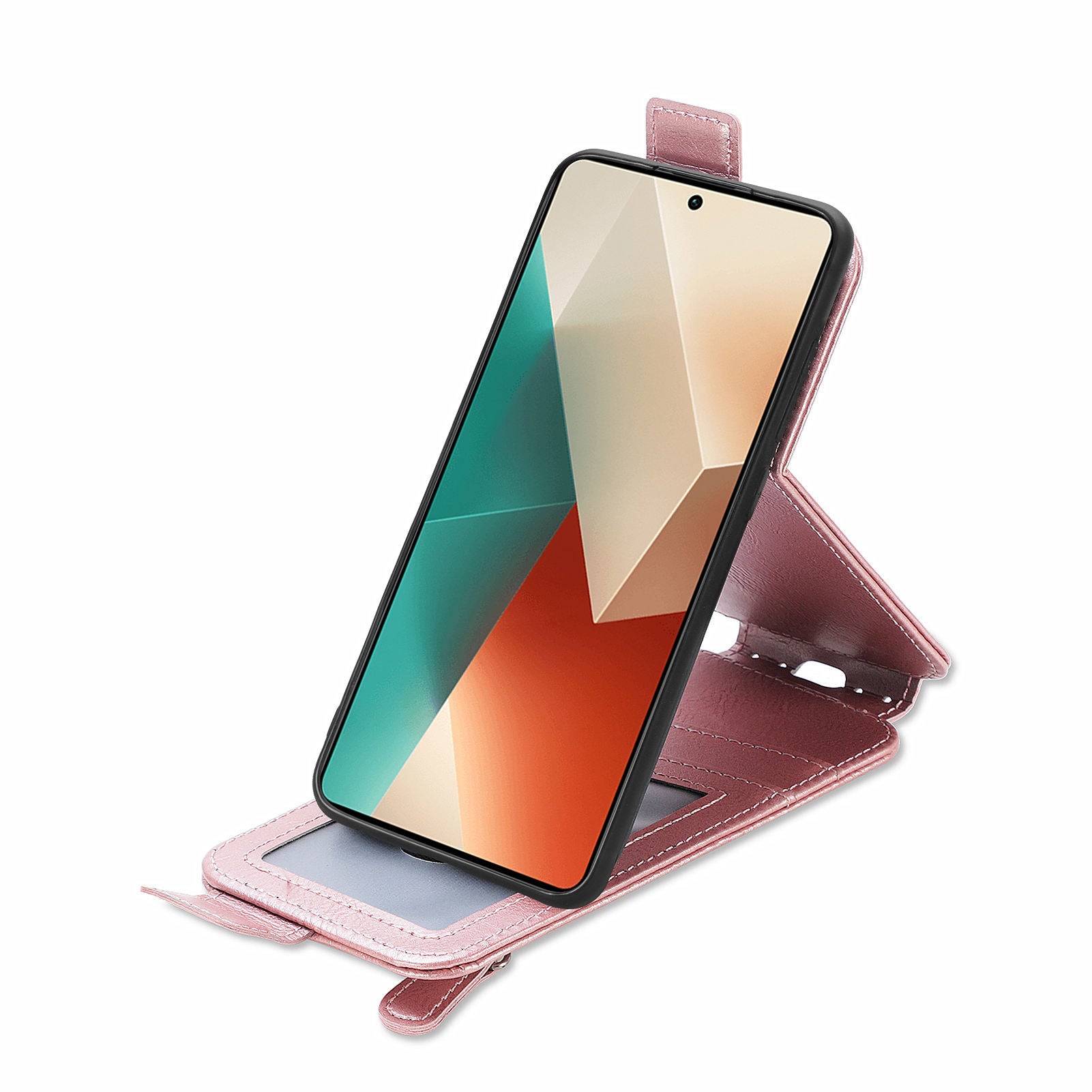 For Xiaomi Redmi Note 13 5G Case Vertical Flip Stand Phone Shell with Zipper Wallet