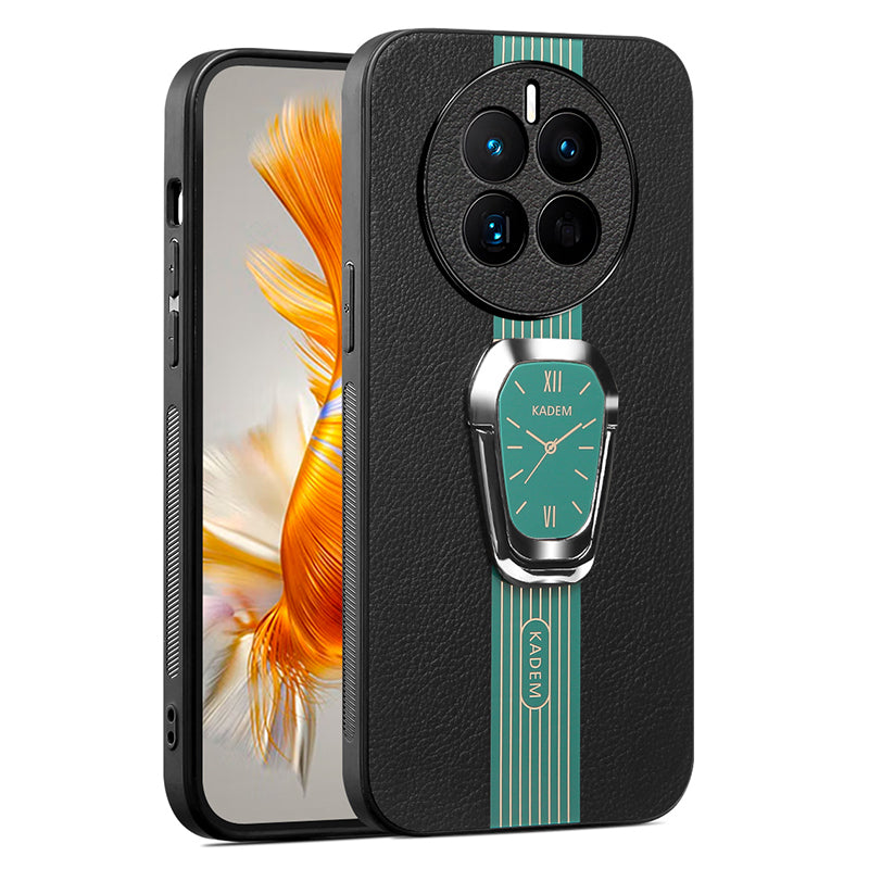 KADEM For Realme 12+ 5G Case Leather Coated TPU+Acrylic Protective Cover with Kickstand
