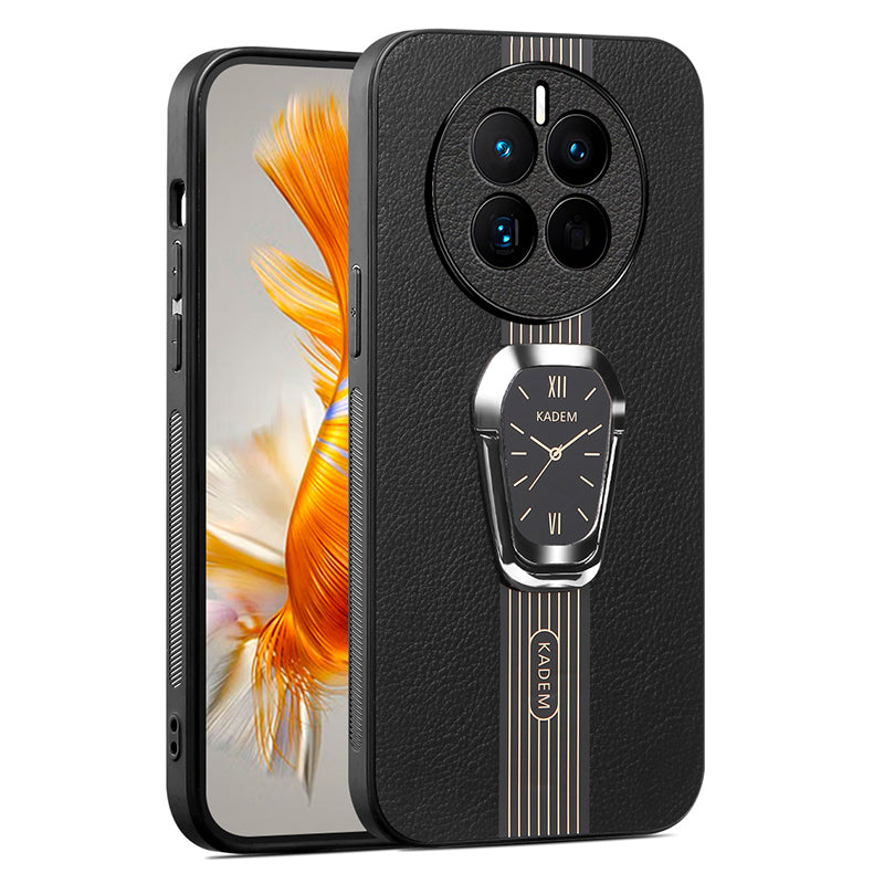 KADEM For Realme 12+ 5G Case Leather Coated TPU+Acrylic Protective Cover with Kickstand