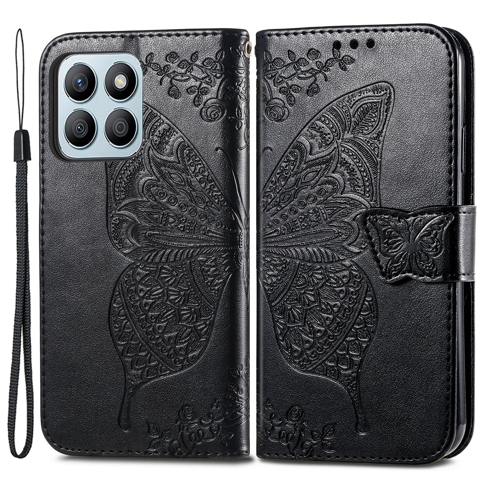 For Honor X8b 4G  Case Magnetic Butterfly Imprinted Cell Phone Cover