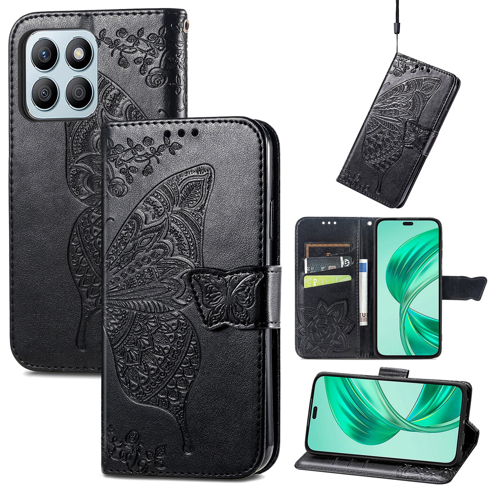 For Honor X8b 4G  Case Magnetic Butterfly Imprinted Cell Phone Cover