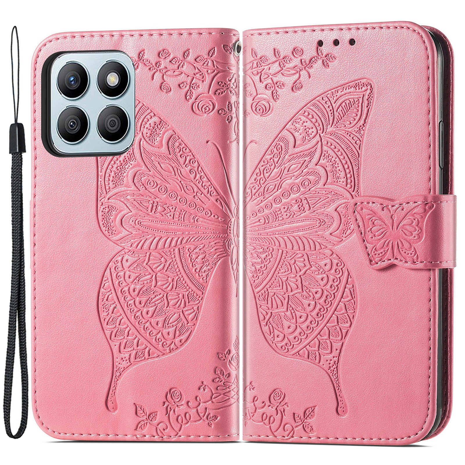 For Honor X8b 4G  Case Magnetic Butterfly Imprinted Cell Phone Cover