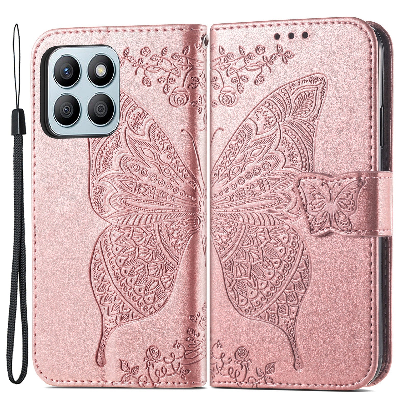 For Honor X8b 4G  Case Magnetic Butterfly Imprinted Cell Phone Cover