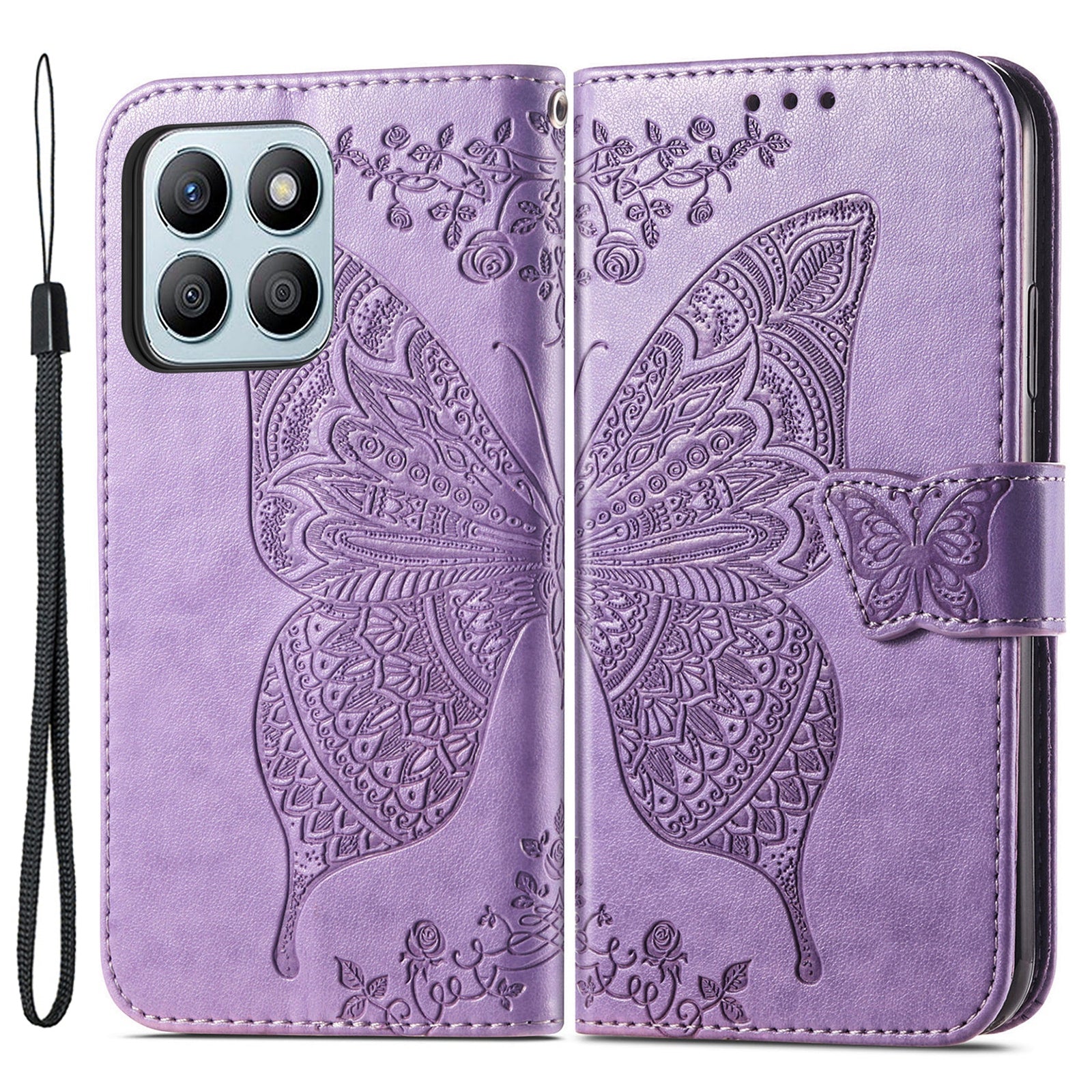 For Honor X8b 4G  Case Magnetic Butterfly Imprinted Cell Phone Cover