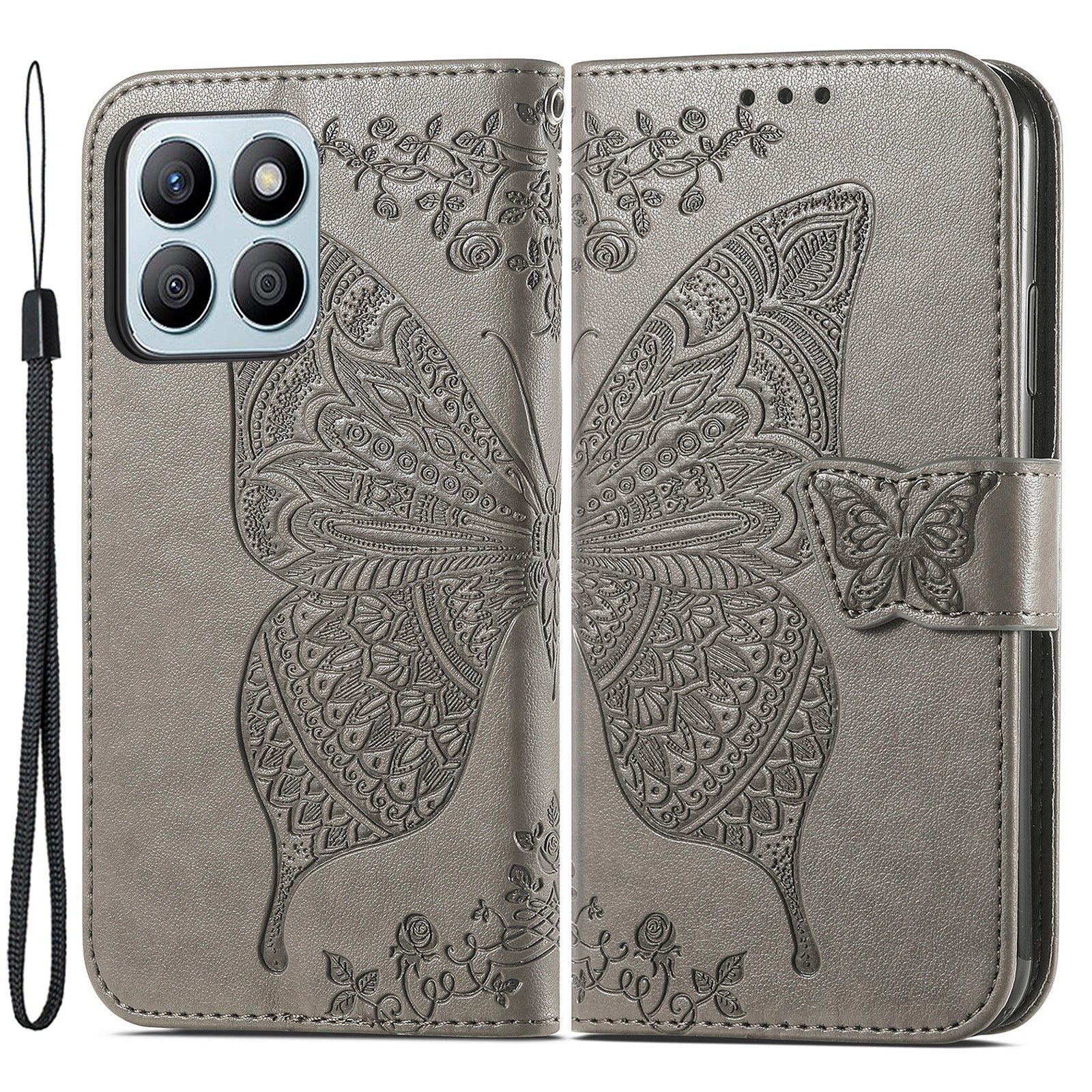 For Honor X8b 4G  Case Magnetic Butterfly Imprinted Cell Phone Cover
