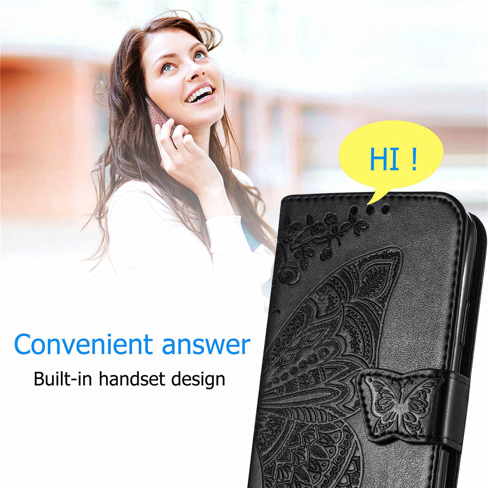 For OnePlus 12R 5G / Ace 3 5G Magnetic Phone Case Folio Stand Butterfly Imprinted Cover