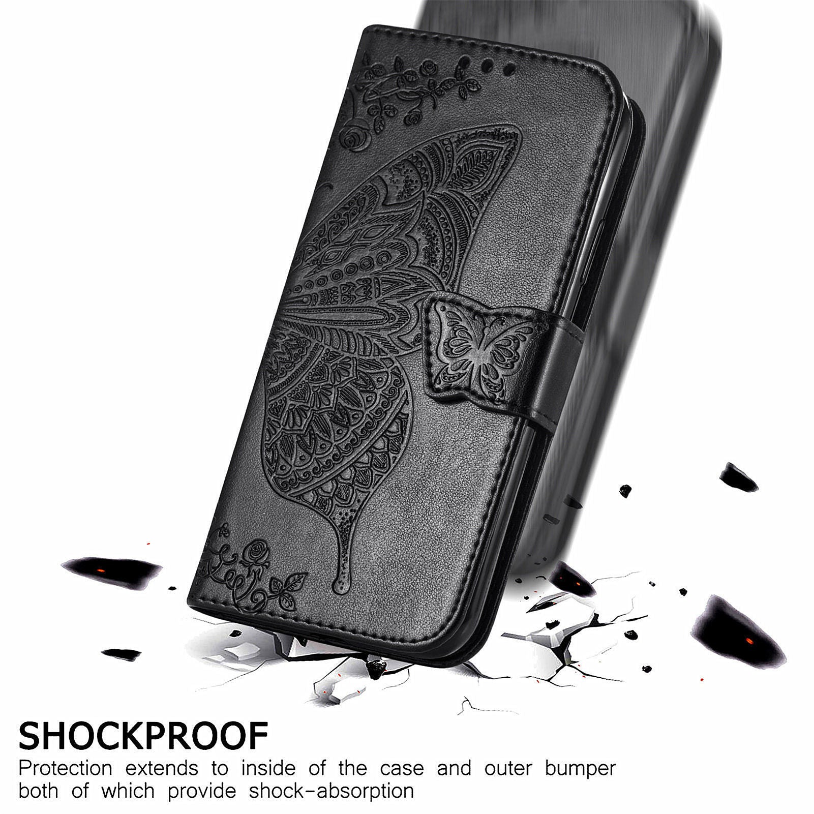 For Transsion Infinix Hot 40i Case Butterfly Imprinted Phone Cover with Hand Strap