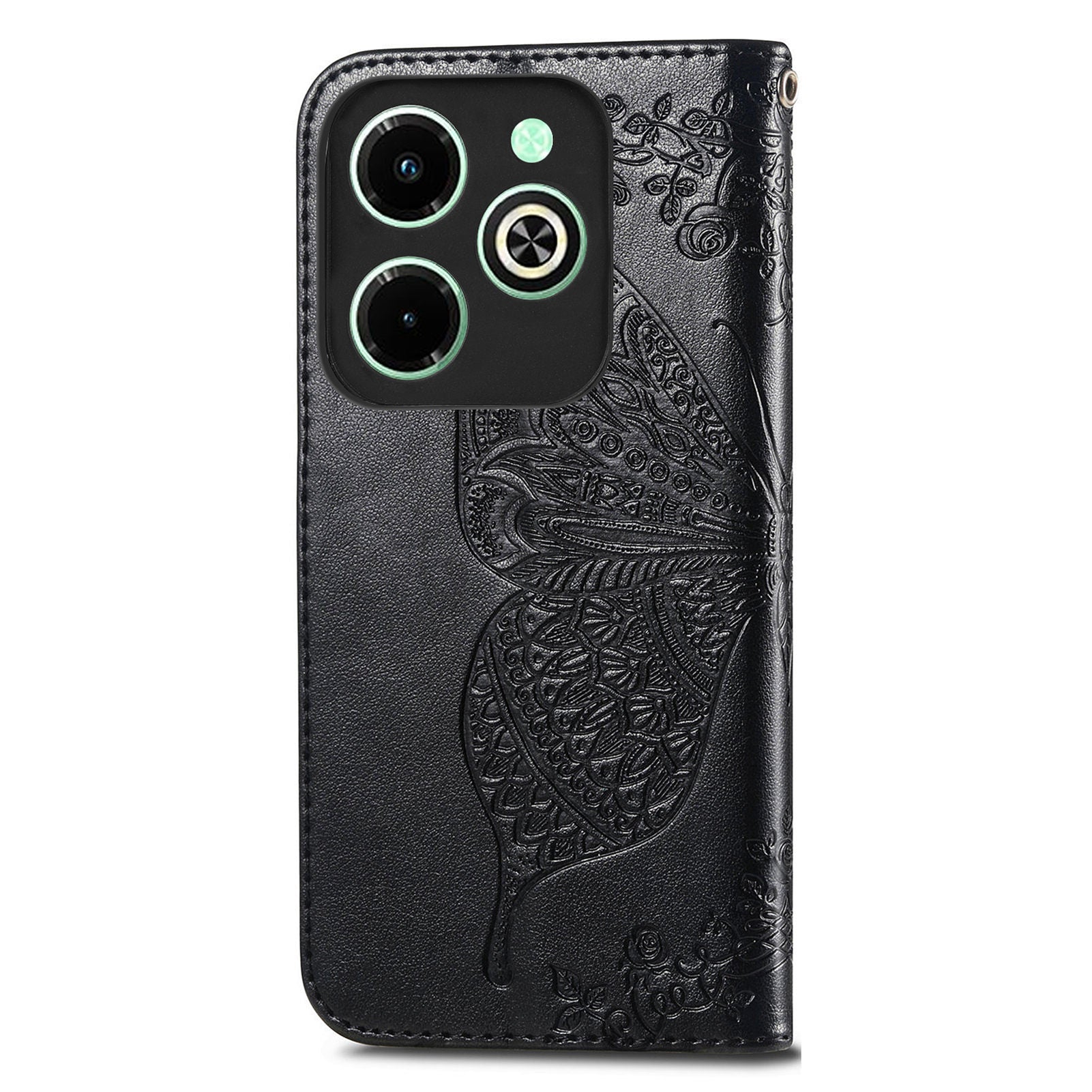 For Transsion Infinix Hot 40i Case Butterfly Imprinted Phone Cover with Hand Strap