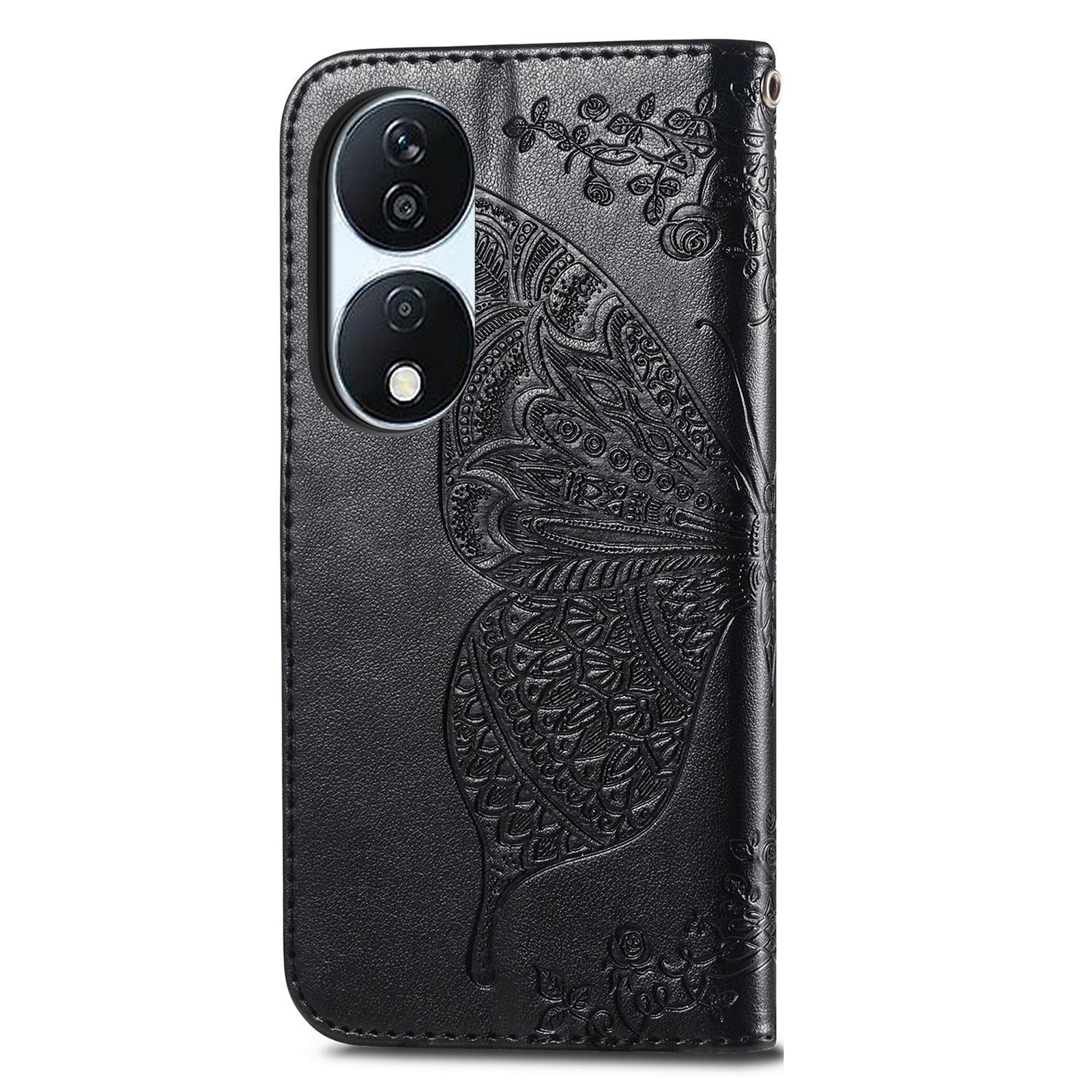 For Honor X7b 4G / 90 Smart Shockproof Case Butterfly Pattern Wallet Style Phone Guard Cover