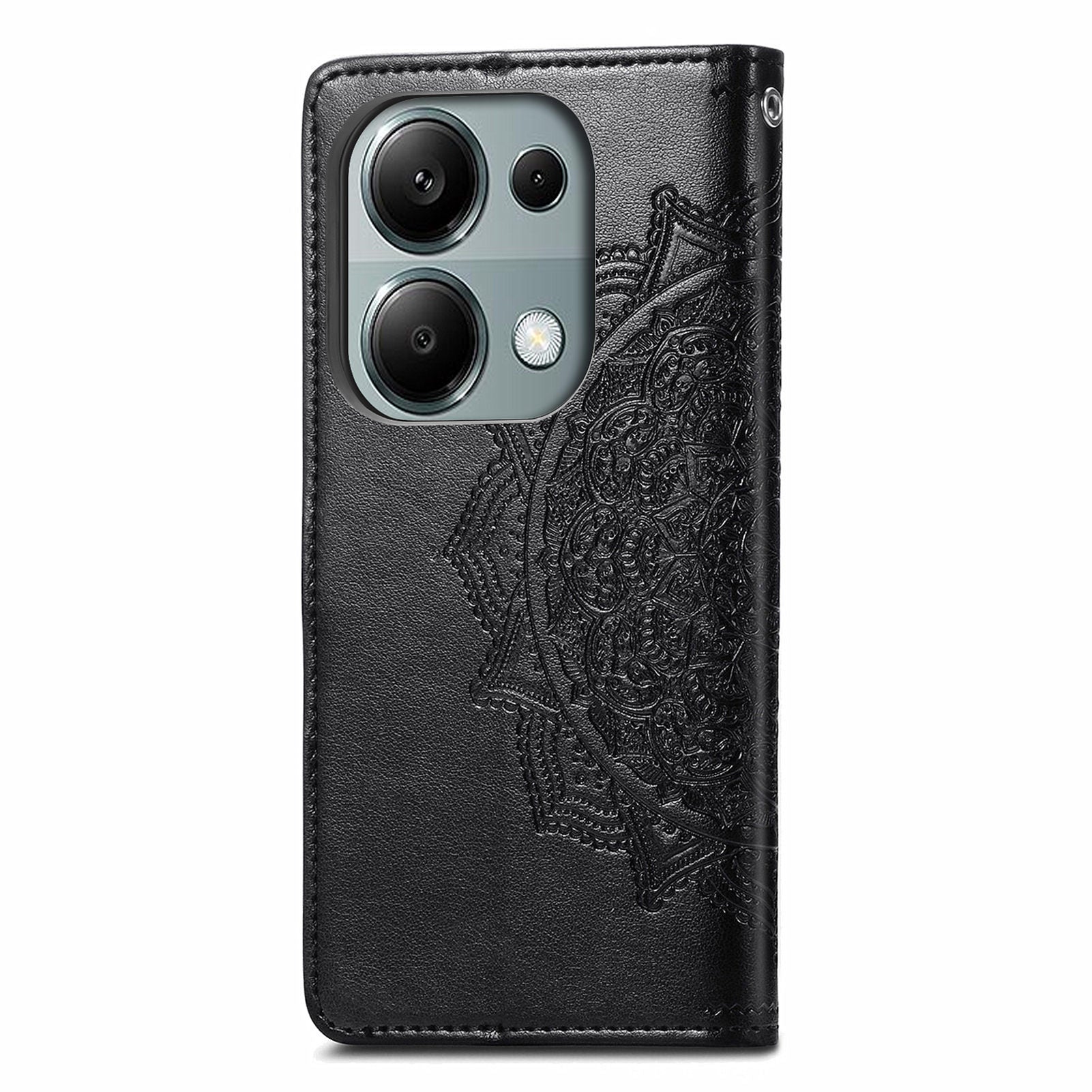 For Xiaomi Redmi Note 13 Pro 4G Magnetic Phone Case Embossed Mandala Floral Card Slots Cover