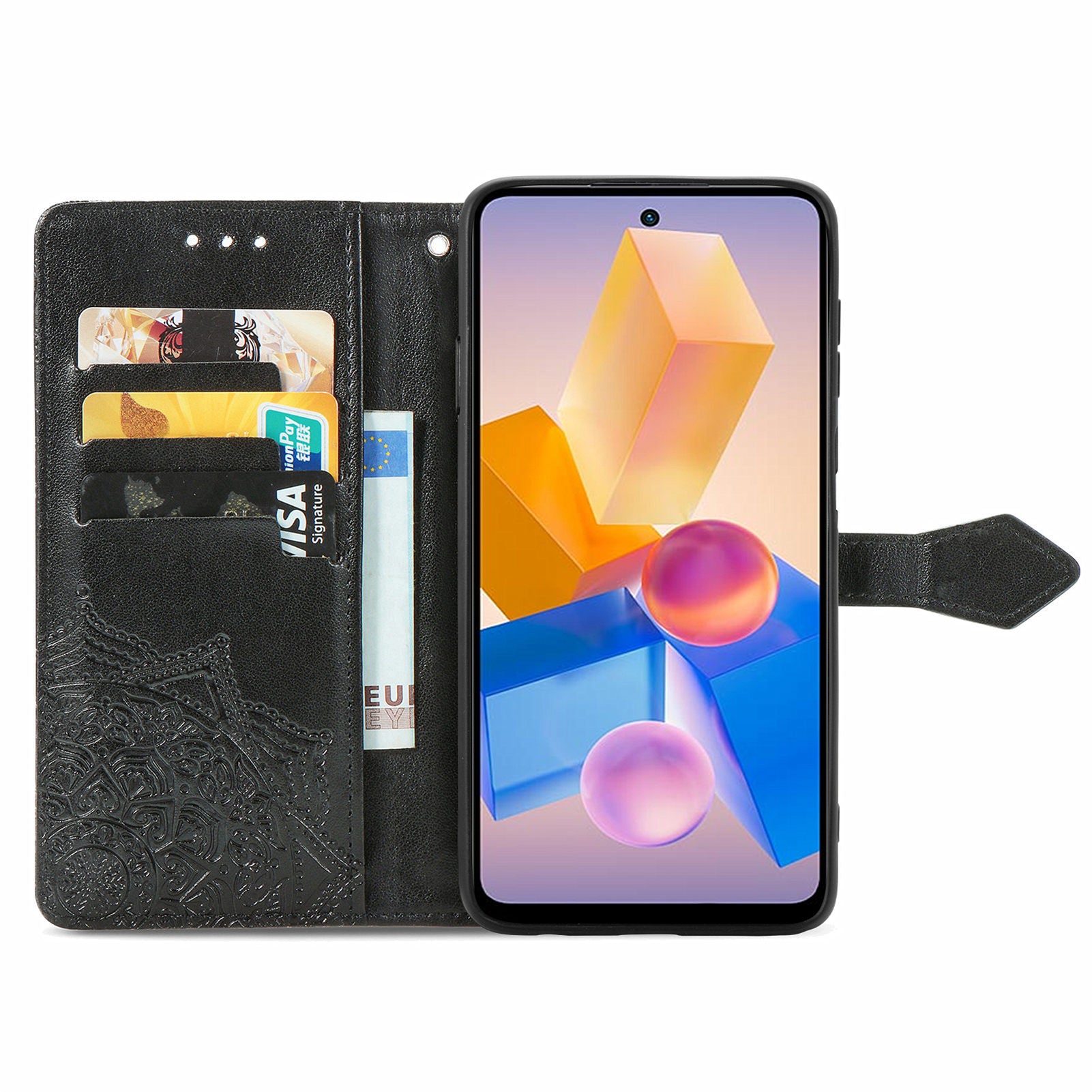 For Transsion Infinix Hot 40i Case Mandala Floral Imprinted Anti-Drop Card Slots Phone Cover