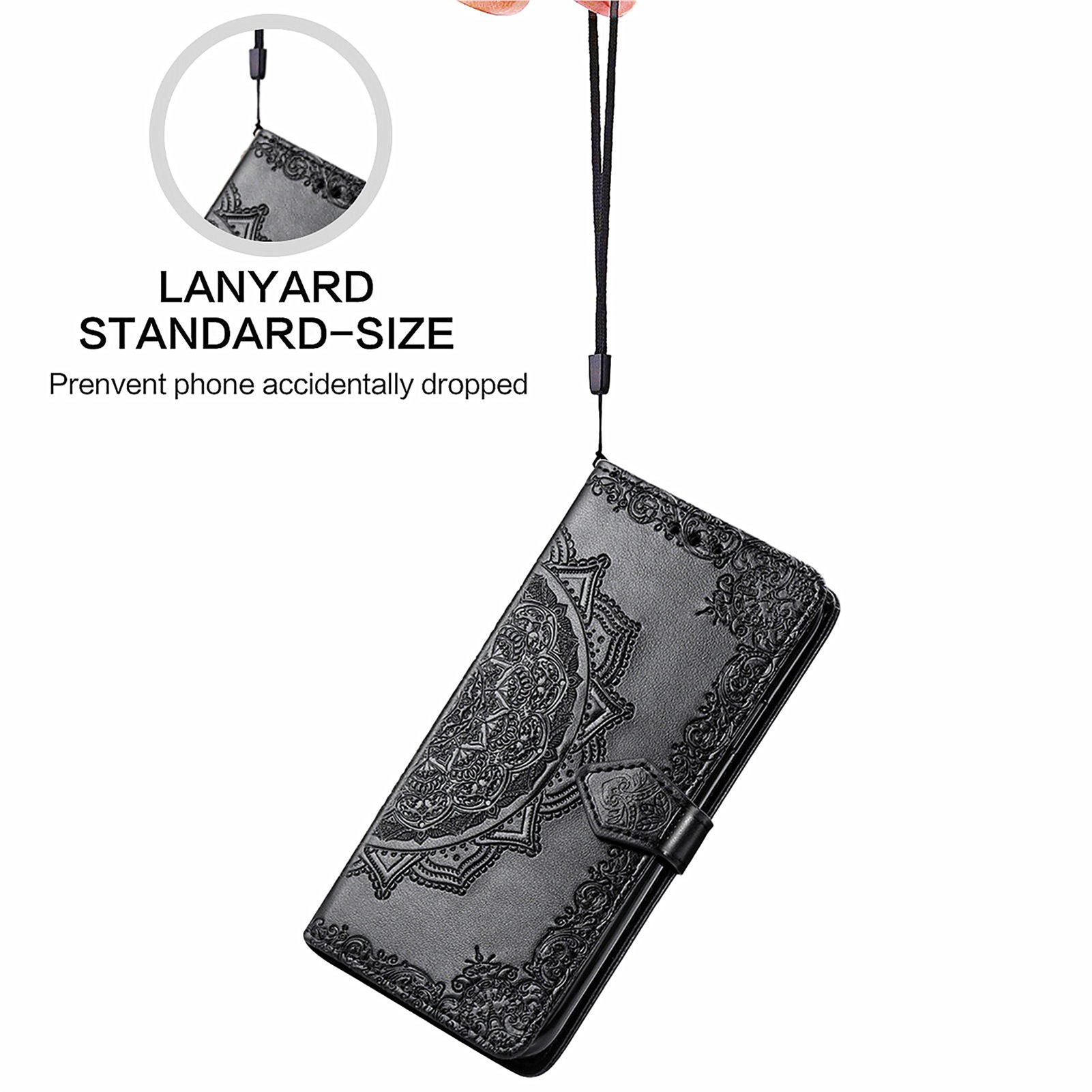 For Transsion Infinix Hot 40i Case Mandala Floral Imprinted Anti-Drop Card Slots Phone Cover