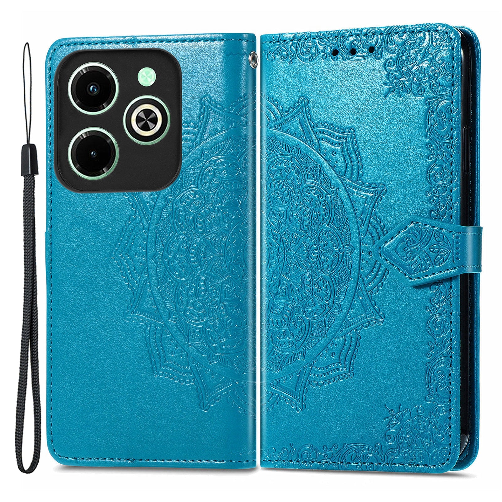 For Transsion Infinix Hot 40i Case Mandala Floral Imprinted Anti-Drop Card Slots Phone Cover