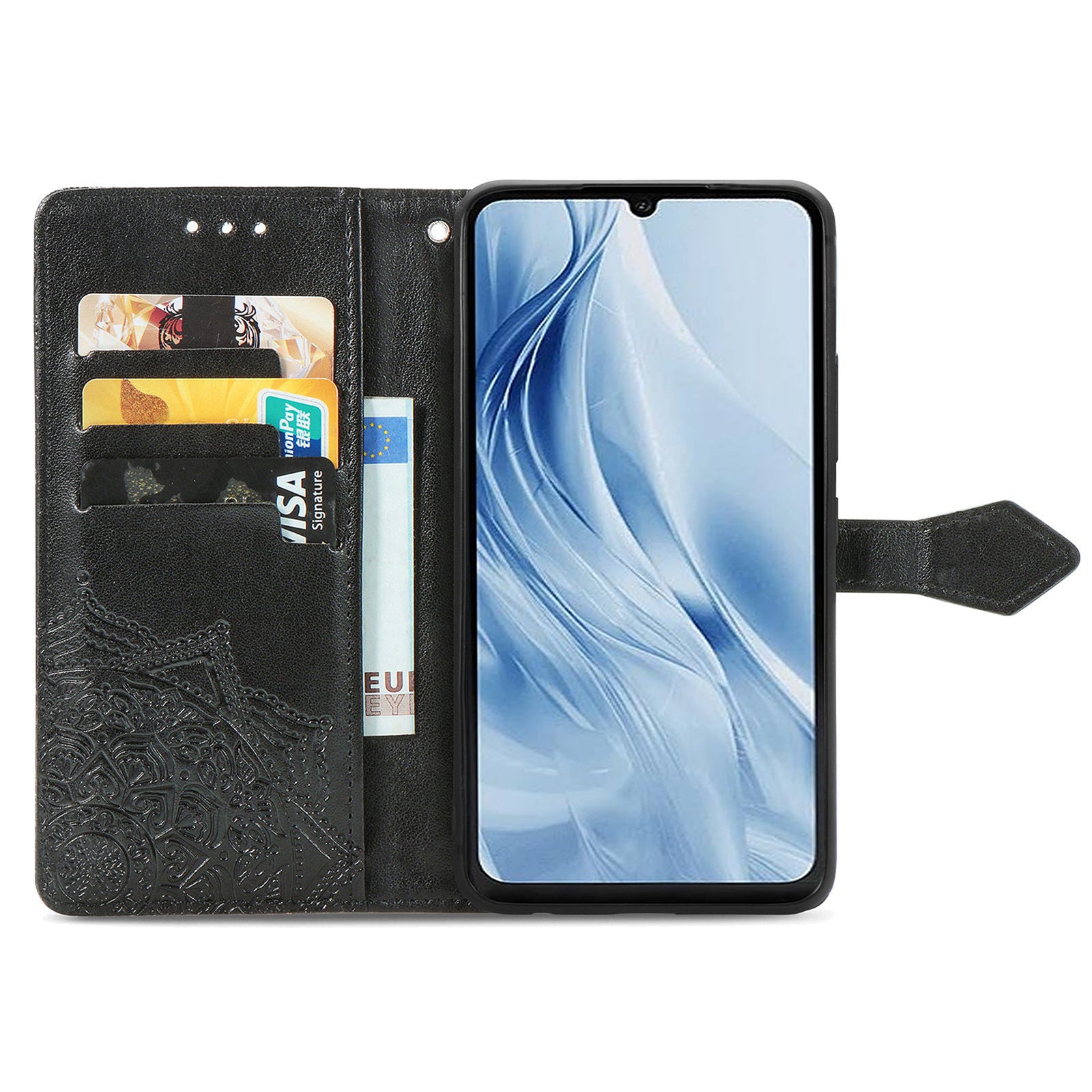 For Xiaomi Redmi 13C 5G Phone Case Mandala Floral Imprinted Card Slots Leather Flip Cover