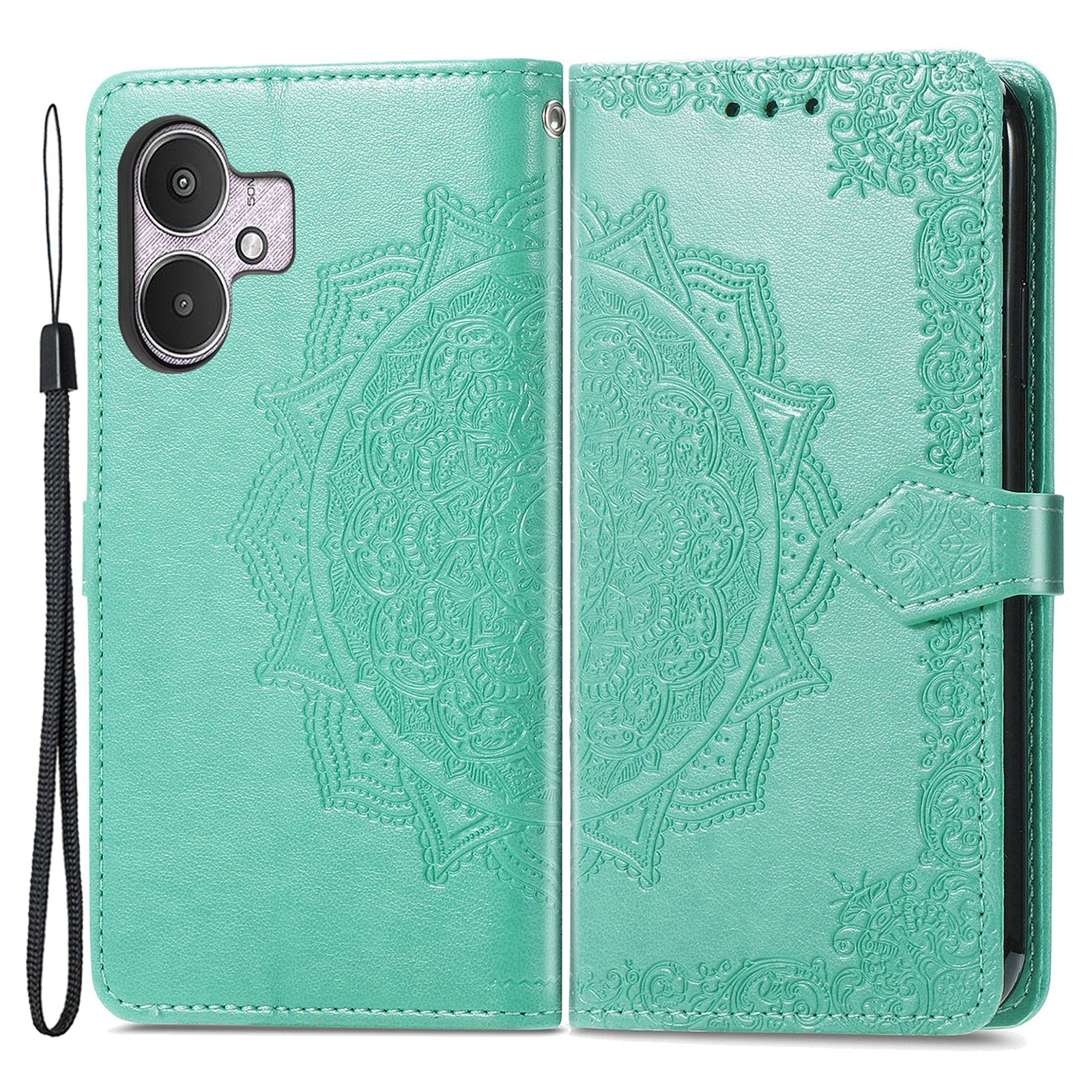For Xiaomi Redmi 13C 5G Phone Case Mandala Floral Imprinted Card Slots Leather Flip Cover
