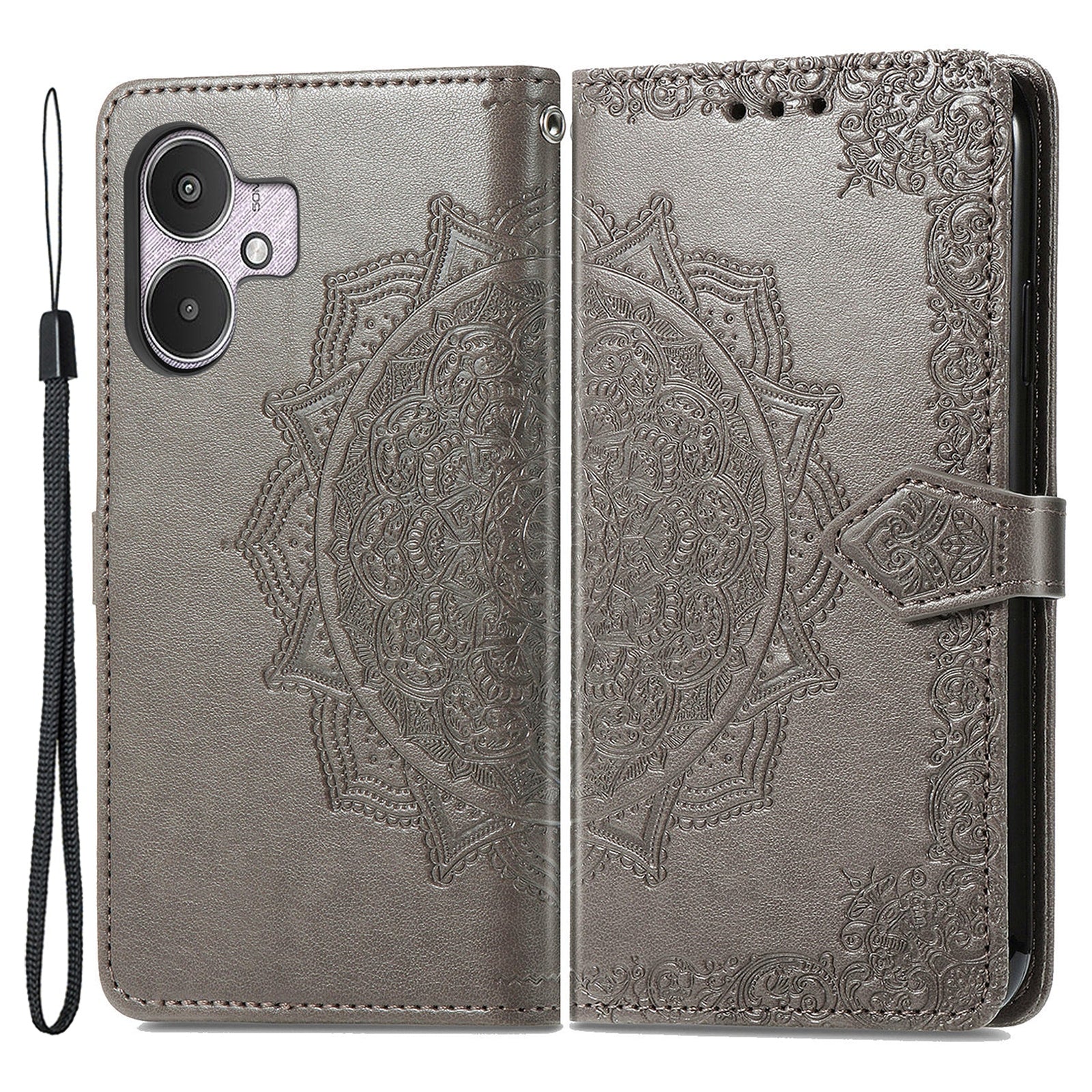 For Xiaomi Redmi 13C 5G Phone Case Mandala Floral Imprinted Card Slots Leather Flip Cover