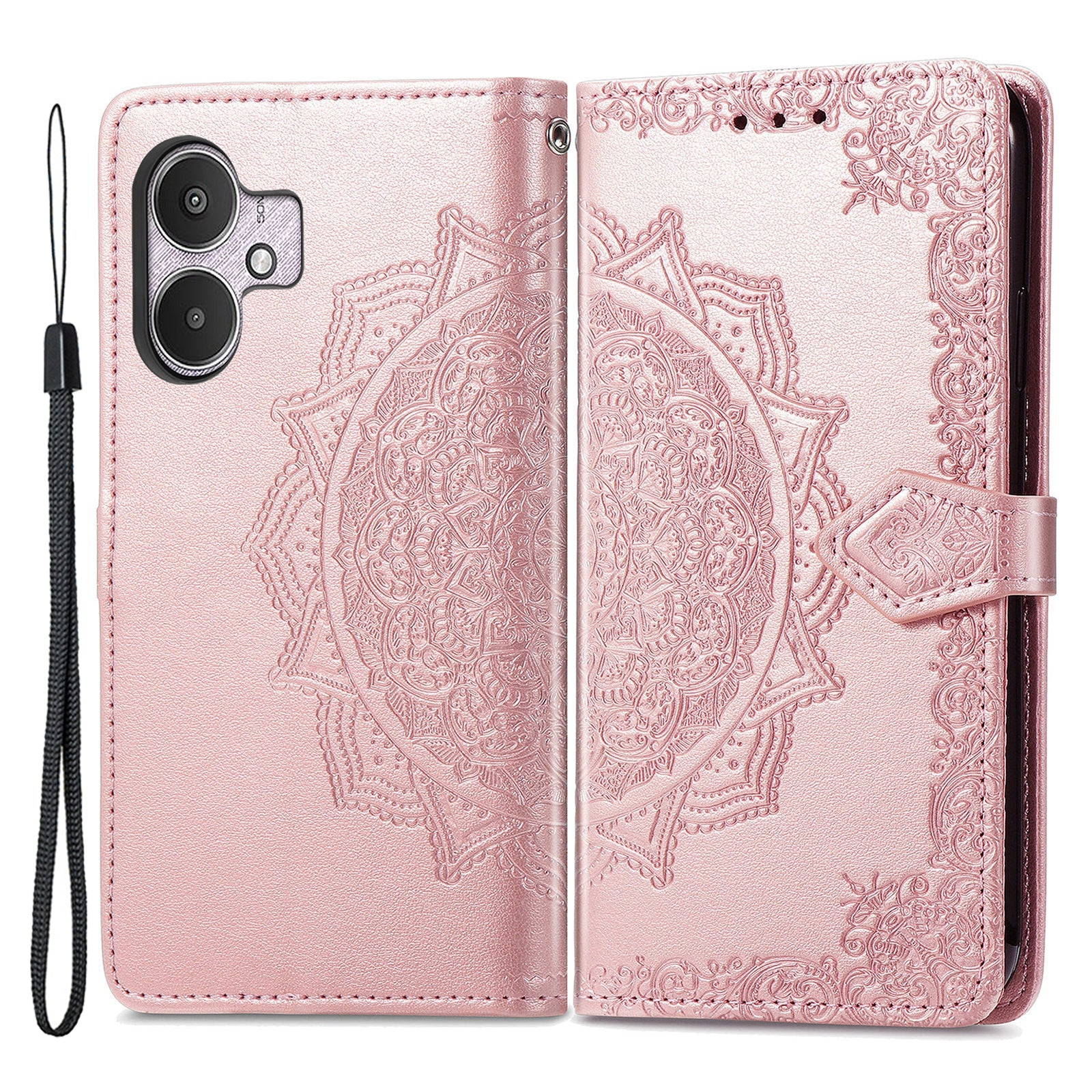 For Xiaomi Redmi 13C 5G Phone Case Mandala Floral Imprinted Card Slots Leather Flip Cover