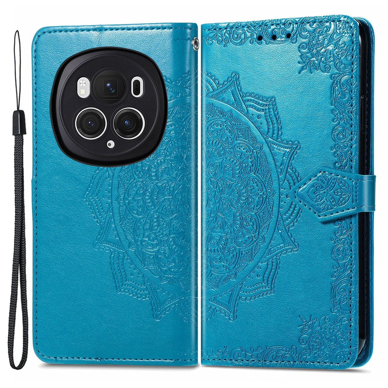 For Honor Magic6 Pro 5G Case PU Leather Embossed Anti-Scratch Wallet Phone Cover with Stand