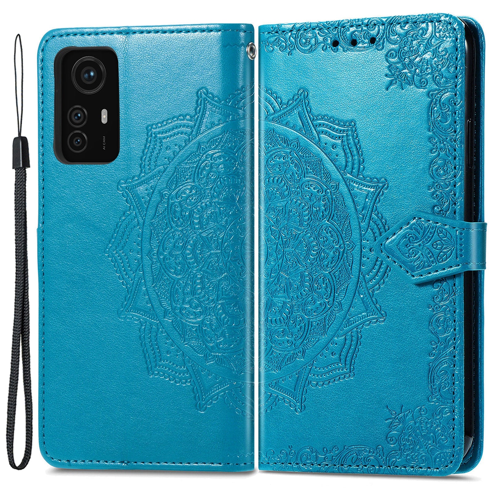 For Xiaomi Redmi Note 12S 4G Wallet Case Anti-Scratch Leather Emboss Phone Cover with Stand