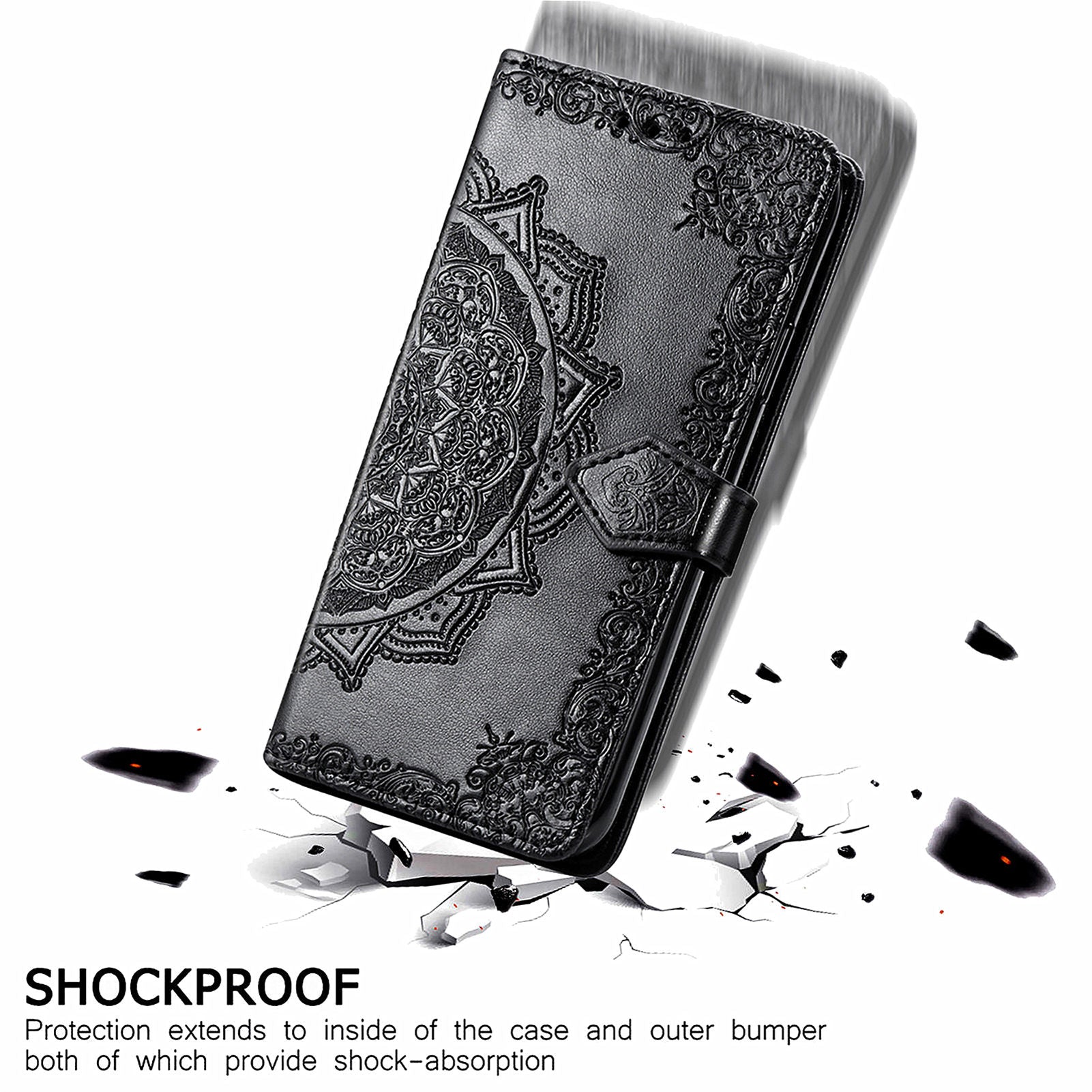 For Transsion Infinix Hot 30i Wallet Case PU Leather Emboss Anti-Scratch Stand Phone Cover