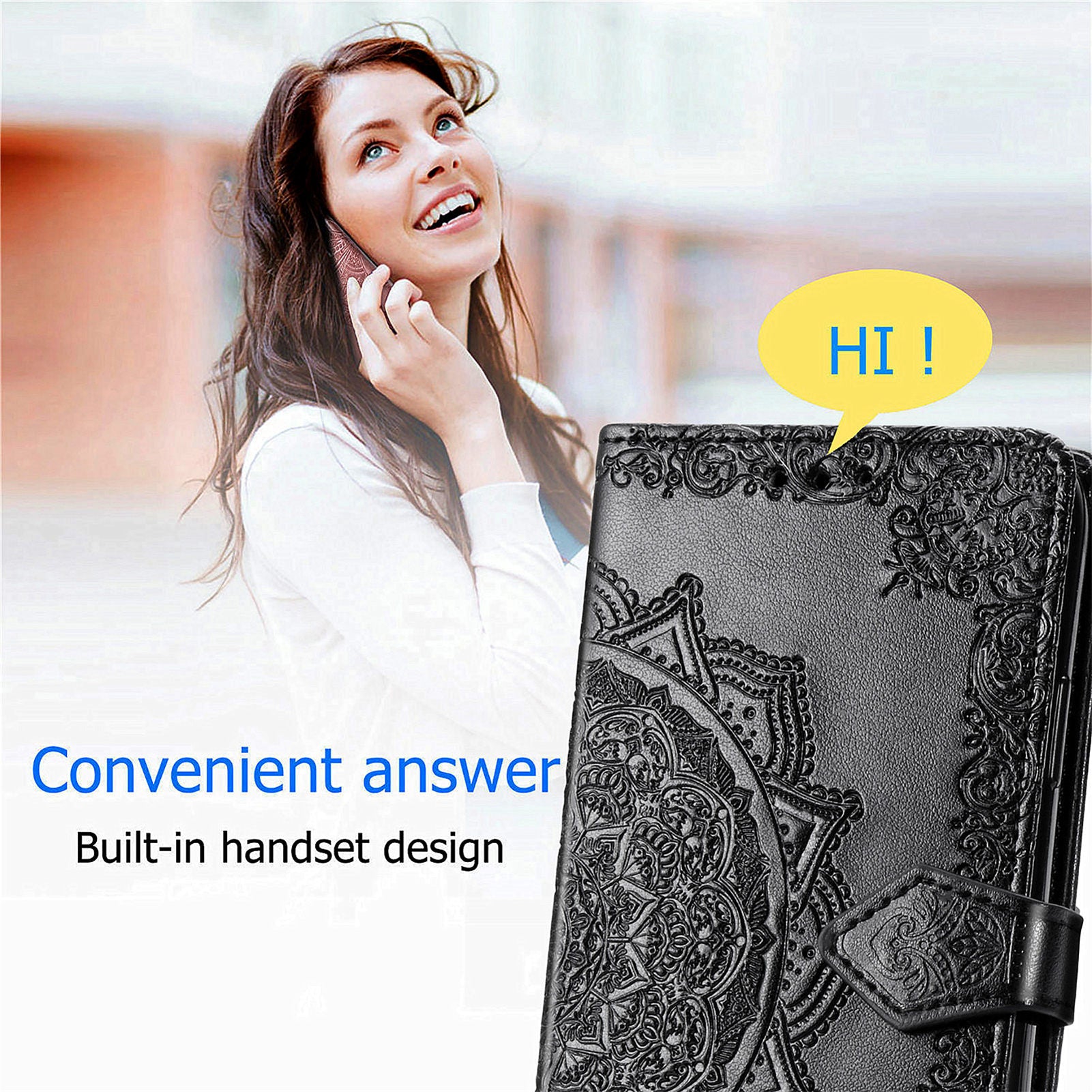 For Transsion Infinix Hot 30i Wallet Case PU Leather Emboss Anti-Scratch Stand Phone Cover