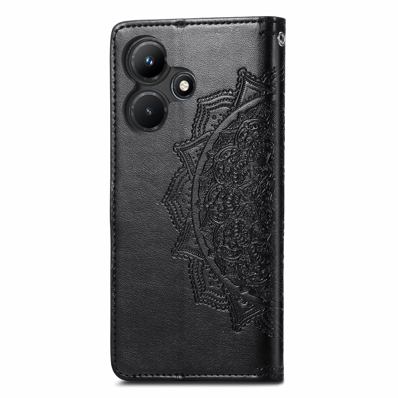For Transsion Infinix Hot 30i Wallet Case PU Leather Emboss Anti-Scratch Stand Phone Cover
