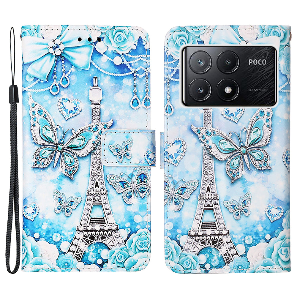 YB Pattern Printing Leather Series-4 for Xiaomi Poco X6 Pro 5G / Redmi K70E 5G Wallet Phone Case