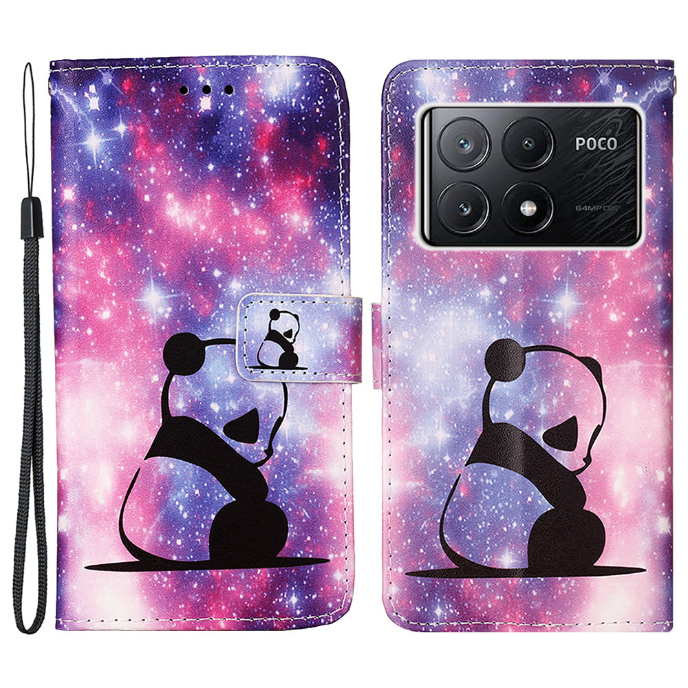 YB Pattern Printing Leather Series-4 for Xiaomi Poco X6 Pro 5G / Redmi K70E 5G Wallet Phone Case