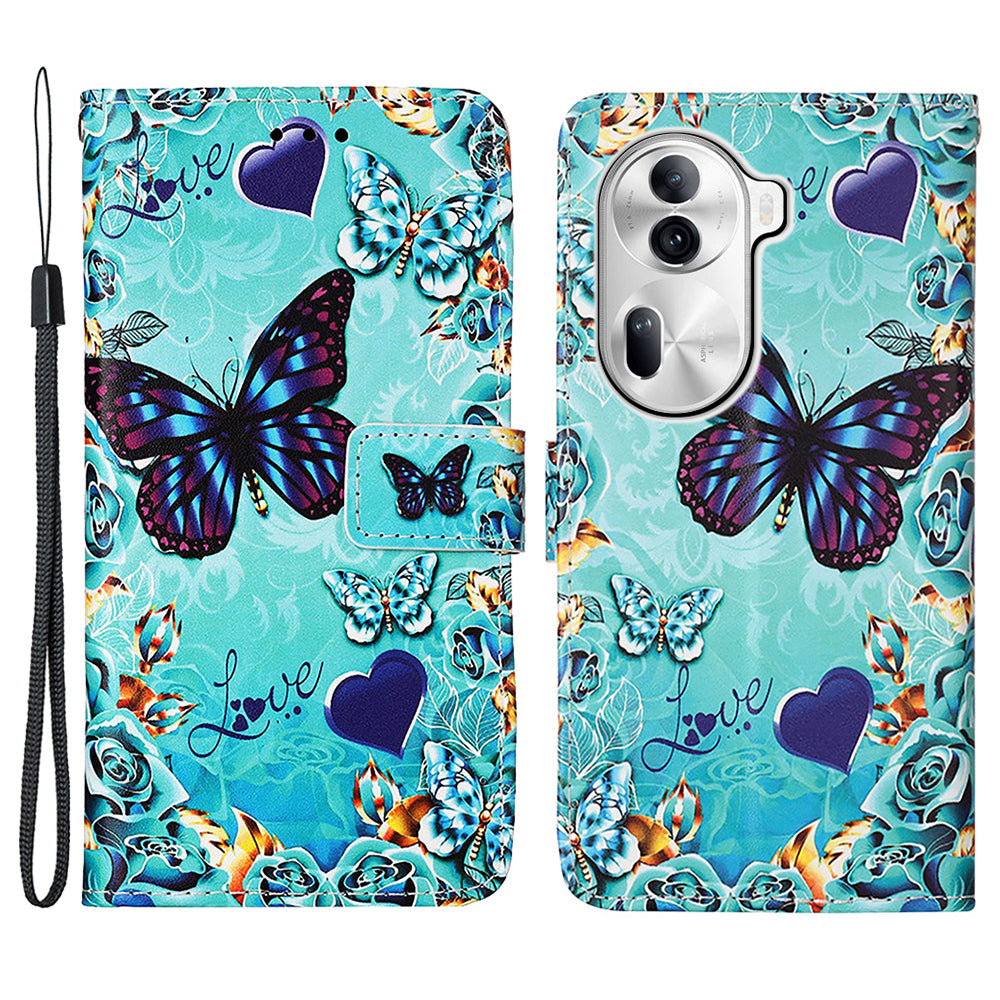 YB Pattern Printing Leather Series-4 for Oppo Reno11 Pro 5G (Global) Case Phone Wallet Cover