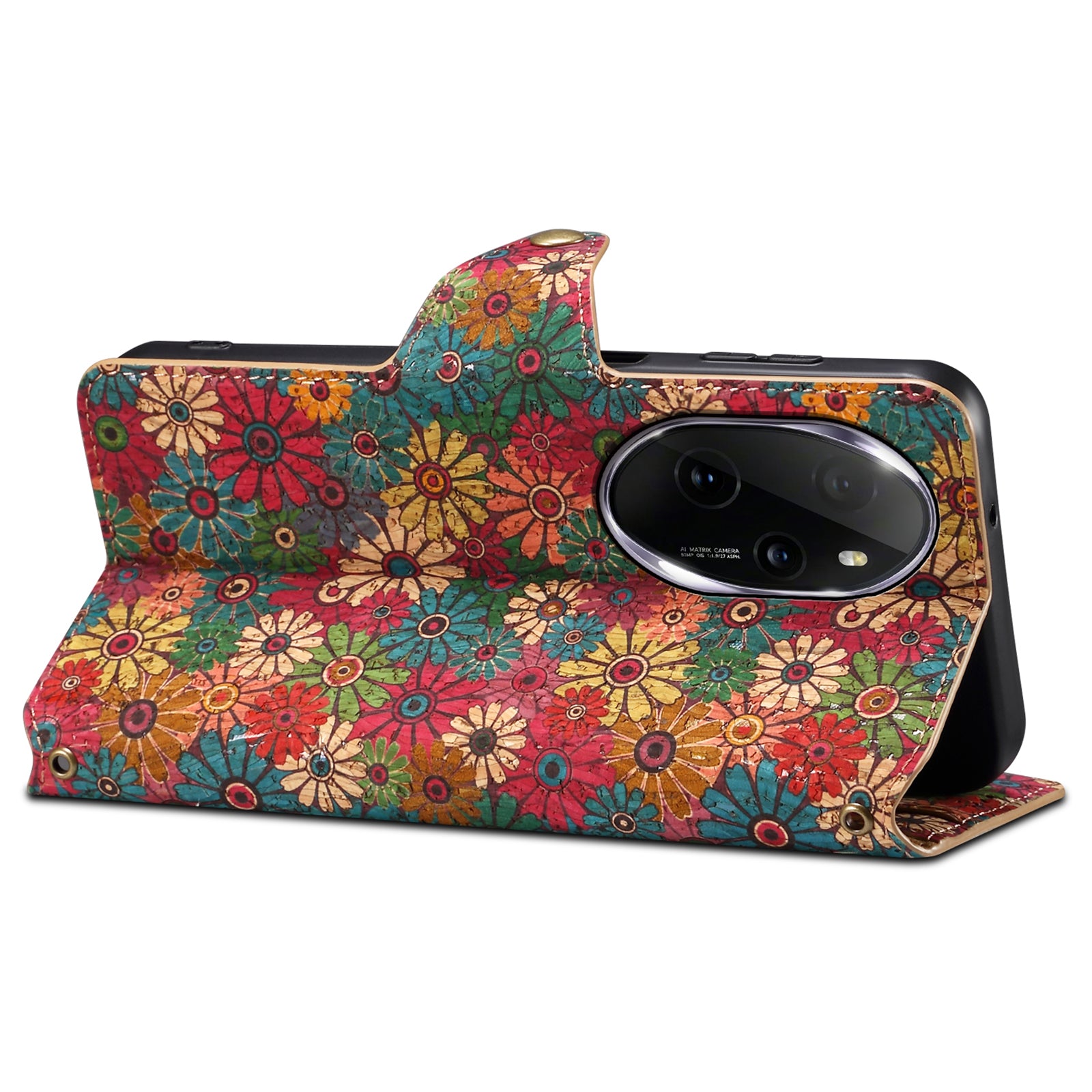 For Honor 100 Pro 5G Leather Case Wallet Stand Floral Phone Cover
