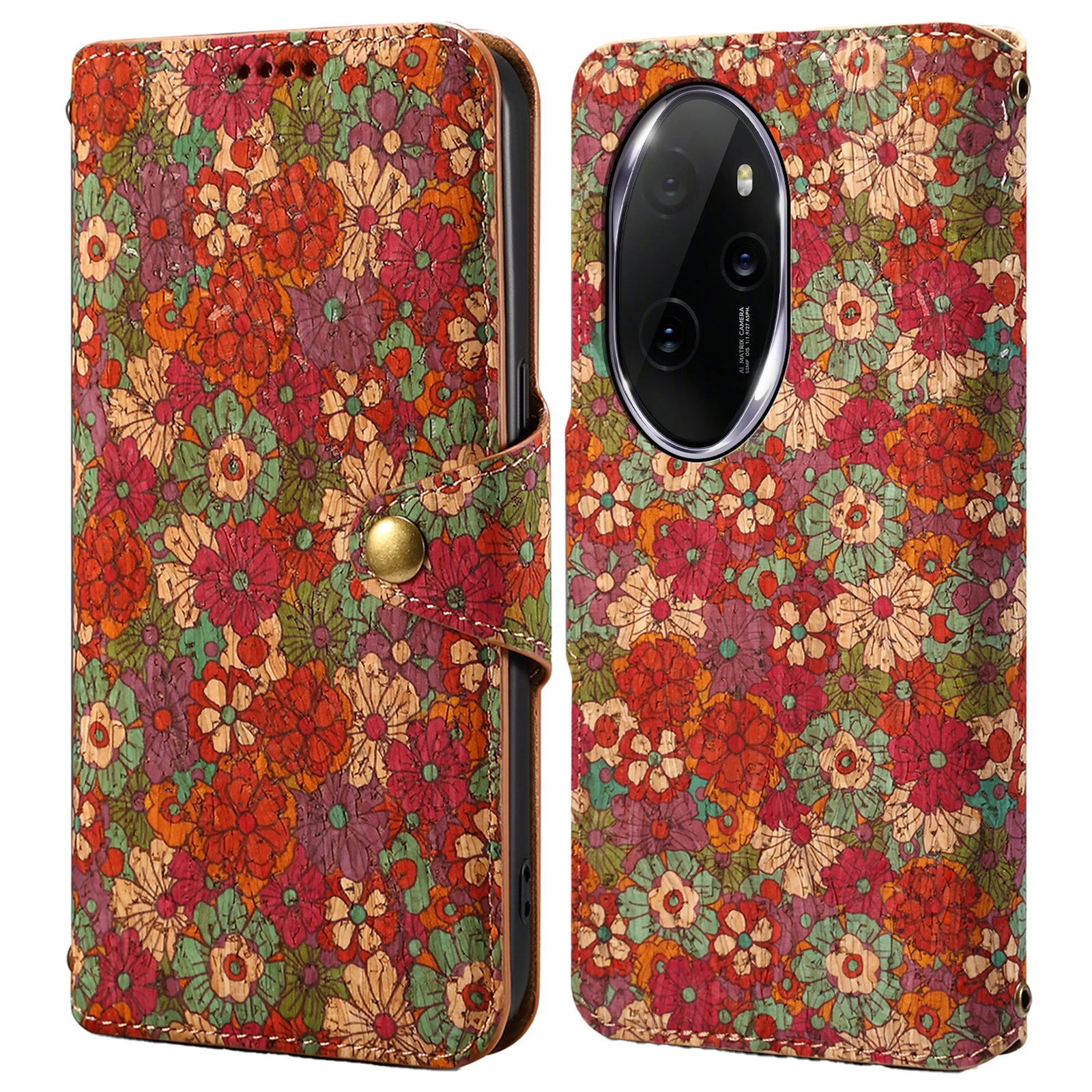 For Honor 100 Pro 5G Leather Case Wallet Stand Floral Phone Cover