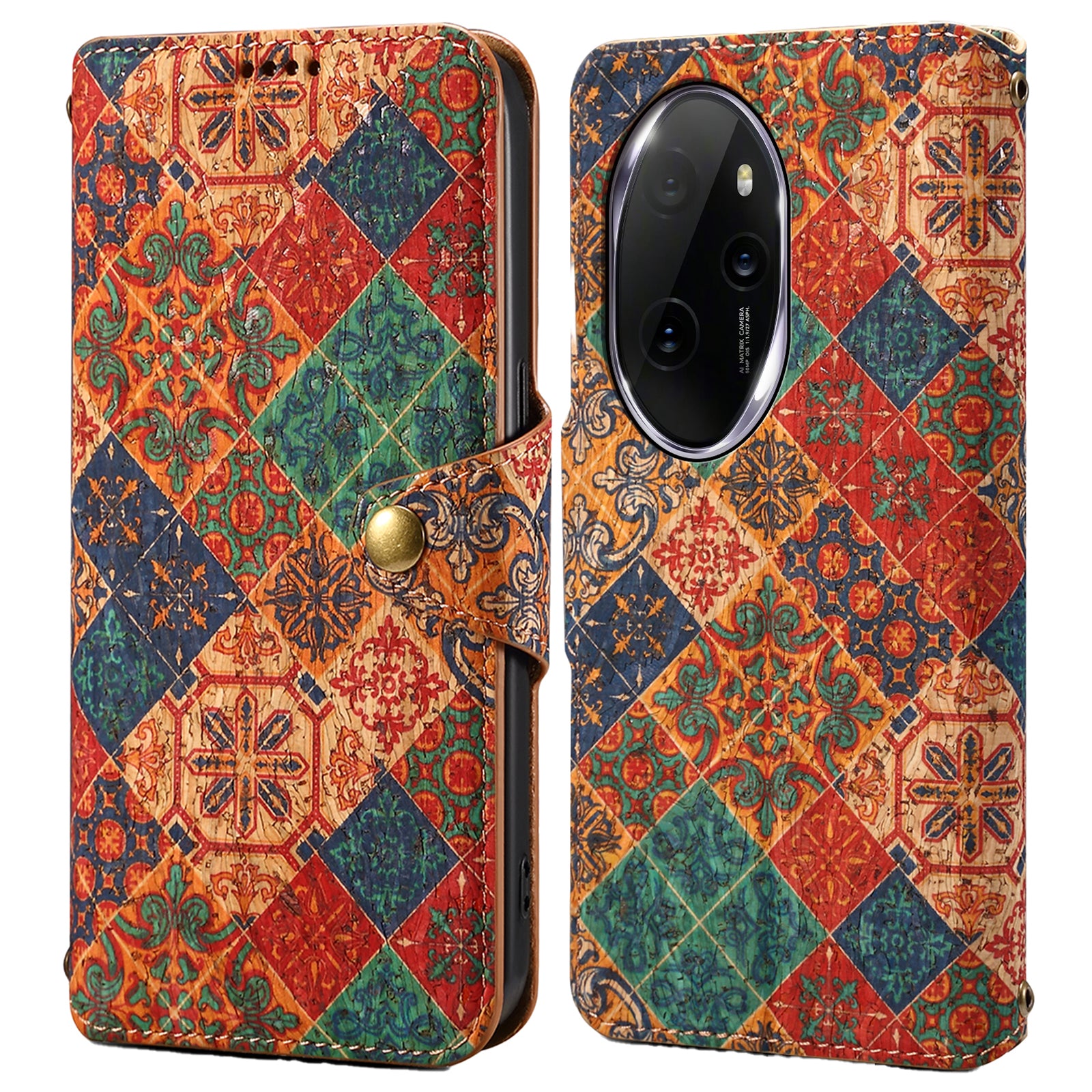 For Honor 100 Pro 5G Leather Case Wallet Stand Floral Phone Cover