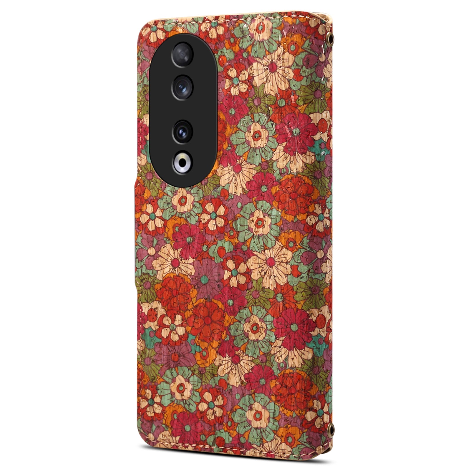 For Honor 90 Case Floral Pattern Leather Phone Cover with Wallet Stand